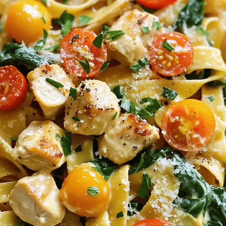 To make Cowboy Butter Chicken Pasta, gather these ingredients: - 8 oz fettuccine or penne pasta - 2 chicken breasts, cubed - 4 tablespoons unsalted butter - 1 tablespoon olive oil - 3 cloves garlic, minced - 1 teaspoon smoked paprika - 1 teaspoon onion powder - 1 teaspoon garlic powder - ½ teaspoon cayenne pepper (adjust for spice preference) - 1 cup heavy cream - 1 cup chicken broth - 1 cup cherry tomatoes, halved - 1 cup spinach, roughly chopped - Salt and pepper to taste - Fresh parsley, chopped (for garnish) - Grated Parmesan cheese (for serving) If you have dietary needs, try these swaps: - Pasta: Use gluten-free pasta for a gluten-free option. - Chicken: Swap chicken with shrimp or tofu for a different protein. - Butter: Use olive oil or vegan butter for a dairy-free version. - Cream: Replace heavy cream with coconut cream for a dairy-free choice. - Spinach: Kale or arugula works great in place of spinach. For the best flavor, pick fresh ingredients: - Chicken: Choose organic or free-range chicken for better taste. - Pasta: Look for high-quality pasta brands that use durum wheat. - Vegetables: Buy local, seasonal produce for freshness. - Spices: Fresh spices enhance flavor. Check expiration dates. - Dairy: Use fresh butter and cheese for richer taste. These tips help ensure your Cowboy Butter Chicken Pasta shines on the plate. For the full recipe, check the detailed instructions. 1. Cook the Pasta: Start by filling a large pot with salted water. Bring it to a boil. Add 8 oz of fettuccine or penne pasta. Cook until al dente, as per the package instructions. Drain the pasta and keep ½ cup of the pasta water for later. 2. Sauté the Chicken: In a large skillet over medium-high heat, heat 1 tablespoon of olive oil and 2 tablespoons of unsalted butter. Add 2 cubed chicken breasts. Season with salt, pepper, smoked paprika, onion powder, garlic powder, and cayenne pepper. Cook for about 6-8 minutes until browned and cooked through. Take the chicken out and set aside. 3. Make the Cowboy Butter Sauce: In the same skillet, lower the heat to medium. Add the remaining 2 tablespoons of butter. Once melted, add 3 minced garlic cloves. Sauté for about 30 seconds until fragrant. Pour in 1 cup of chicken broth and let it simmer for 2-3 minutes. 4. Add Cream and Vegetables: Stir in 1 cup of heavy cream. Let the sauce simmer for another 2-3 minutes until it thickens. Toss in 1 cup of halved cherry tomatoes and 1 cup of chopped spinach. Cook until the tomatoes soften and the spinach wilts, about 2-3 minutes. 5. Combine Everything: Add the cooked chicken back to the skillet. Mix well. Stir in the cooked pasta and reserved pasta water. Toss everything together until well coated. Cook for another minute or two to heat through. Adjust seasoning with salt and pepper to taste. 6. Serve: Plate the pasta. Sprinkle fresh chopped parsley on top. Grate Parmesan cheese over each serving. - Prep Time: 10 minutes - Cook Time: 20 minutes - Total Time: 30 minutes - Use fresh ingredients for the best flavor. - Don't overcook the pasta; it should be al dente for a nice bite. - Reserve pasta water helps to adjust the sauce thickness. - Add spinach last; it wilts quickly and keeps its bright color. - Use high-quality butter for rich taste. To make the Cowboy Butter sauce shine, follow these tips: - Use fresh garlic. Fresh garlic gives the best flavor. Mince it just before cooking. - Control the heat. Keep the heat at medium to avoid burning the butter and garlic. - Simmer gently. Let the sauce simmer slowly. This helps the flavors blend well. - Adjust creaminess. If you want a richer sauce, add a bit more heavy cream. Avoid these common mistakes to ensure a tasty meal: - Overcooking the pasta. Cook it just until al dente. This keeps it firm and prevents mushiness. - Not seasoning enough. Make sure to season the chicken and sauce well with salt and pepper. - Skipping the pasta water. The reserved pasta water helps the sauce cling to the noodles. - Rushing the sauce. Let it simmer long enough to thicken and develop flavors. Pair your Cowboy Butter Chicken Pasta for a delightful meal: - Serve with garlic bread. It complements the butter sauce and adds crunch. - Add a side salad. A fresh salad balances the richness of the pasta. - Try a white wine. A crisp Sauvignon Blanc enhances the flavors of the dish. - Garnish with herbs. Fresh parsley not only adds color but also freshens the taste. For the complete Cowboy Butter Chicken Pasta recipe, check the Full Recipe. Enjoy making this flavorful dinner delight! {{image_2}} You can easily switch proteins in this dish. Shrimp adds a nice twist. Cook it in the same way as chicken. Just be careful not to overcook shrimp; it cooks fast! Tofu is another great option. Use firm tofu, and pan-fry it to get a crispy edge. Both options keep the dish flavorful and fun. While fettuccine or penne works best, you can try other pastas too. Bowtie pasta, or farfalle, looks pretty on the plate. Rotini holds sauce well, making each bite tasty. Spaghetti is classic and always a hit. Feel free to experiment and find your favorite! To make this dish vegan, swap chicken for chickpeas or lentils. Use a plant-based cream for the sauce. For gluten-free, choose gluten-free pasta. Both changes keep the flavors intact. You won't miss the meat or gluten at all! Enjoy these twists on a classic dish. To keep your Cowboy Butter Chicken Pasta fresh, store it in an airtight container. Make sure it cools down to room temperature first. This helps prevent condensation inside the container. You can keep it in the fridge for up to three days. If you want to enjoy it later, freezing is also an option. When reheating, I recommend using the stove instead of the microwave. Place the pasta in a skillet over medium heat. Add a splash of chicken broth or water to help restore moisture. Stir gently until heated through. This method keeps the sauce creamy and tasty. Avoid high heat, as it can dry out the dish. If you plan to freeze your Cowboy Butter Chicken Pasta, do so within two days of cooking. Use a freezer-safe container and leave some space for expansion. It can last for up to three months in the freezer. When ready to eat, thaw it overnight in the fridge before reheating. This helps maintain the best flavor and texture. For the full recipe, check out the complete cooking instructions above. Cowboy Butter is a rich, flavorful sauce that combines butter with spices. It adds a creamy, savory taste to the pasta. The blend of garlic, smoked paprika, and cayenne pepper gives the sauce a kick. This sauce coats the chicken and pasta, making every bite delicious. Using this sauce in the Cowboy Butter Chicken Pasta brings warmth and depth to the dish. It makes the meal feel cozy and satisfying. Yes, you can prepare Cowboy Butter Chicken Pasta ahead of time. Cook the pasta and chicken, then mix them with the sauce. Store everything in an airtight container. Keep it in the fridge for up to three days. When ready to eat, reheat it slowly on the stove or in the microwave. You may need to add a splash of chicken broth or cream to keep it creamy. Making it ahead saves time and makes dinner quick and easy. Great sides for Cowboy Butter Chicken Pasta include: - Garlic bread - Steamed broccoli - Caesar salad - Grilled corn on the cob - Roasted asparagus These sides add color and crunch to your meal. They also balance the rich flavors of the pasta. You can mix and match these sides to suit your taste. Enjoy your meal! For the Full Recipe, check the details above. In this post, we explored how to make Cowboy Butter Chicken Pasta. We covered every detail, from ingredients to cooking steps. I shared tips to avoid common mistakes and offered ways to adapt the dish for different diets. Cooking can be fun and rewarding. With the right ingredients and techniques, you can create a delicious meal. Enjoy your cooking journey, and know that your efforts will pay off with great taste! Keep experimenting and sharing this dish with others.