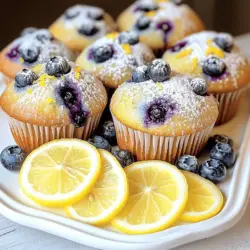 To make these delicious lemon blueberry muffins, gather the following ingredients: - 1 ½ cups all-purpose flour - ½ cup granulated sugar - 2 teaspoons baking powder - ½ teaspoon baking soda - ¼ teaspoon salt - 1 large egg - ½ cup plain Greek yogurt - ½ cup milk - ⅓ cup vegetable oil - Zest of 1 lemon - 1 tablespoon lemon juice - 1 ½ cups fresh blueberries (or frozen, if unavailable) - 1 tablespoon powdered sugar (for dusting, optional) If you have dietary needs, you can swap some ingredients. Try these options: - Use almond flour instead of all-purpose flour for a gluten-free version. - Substitute coconut sugar for granulated sugar for a less processed option. - Replace Greek yogurt with a dairy-free yogurt for a vegan choice. - Use almond milk or oat milk instead of regular milk to keep it dairy-free. When buying blueberries, look for these signs of freshness: - Berries should be firm, plump, and free from mold. - Their color should be deep blue, with a slight white bloom. - Avoid any with wrinkles or soft spots. For lemons, check for: - Bright yellow color with smooth skin. - A firm feel, indicating ripeness. - A fragrant scent, which shows they are fresh. These simple tips will help you pick the best ingredients for your lemon blueberry muffins. For the full recipe, refer back to the beginning. To make these lemon blueberry muffins, start by gathering all your ingredients. You need flour, sugar, baking powder, baking soda, salt, an egg, Greek yogurt, milk, vegetable oil, lemon zest, lemon juice, and blueberries. 1. Preheat your oven to 375°F (190°C). Line a muffin pan with paper liners or grease it lightly. 2. In a large bowl, mix together the flour, sugar, baking powder, baking soda, and salt. Whisk until combined. 3. In another bowl, beat the egg. Add Greek yogurt, milk, vegetable oil, lemon zest, and lemon juice. Stir until smooth. 4. Pour the wet mixture into the dry ingredients. Fold gently with a spatula until just combined. Remember, a few lumps are okay! 5. Carefully fold in the blueberries. You can save some for topping the muffins later. Now it's time to bake! 1. Divide the batter evenly among the muffin cups, filling each about three-quarters full. 2. If you reserved some blueberries, sprinkle them on top of the batter now. 3. Bake for 18-20 minutes. Your muffins should turn golden brown. Insert a toothpick in the center. It should come out clean if they are done. Once your muffins are baked, let them cool down. 1. Remove the muffins from the oven and let them sit in the pan for about five minutes. 2. Transfer them to a wire rack to cool completely. 3. If you like, dust the muffins with powdered sugar before serving. Serve these warm for the best taste. Enjoy them with a cup of tea or coffee. For the full recipe, check out the details above! Baking can be tricky, but knowing some common mistakes helps. - Overmixing the batter: This makes muffins tough. Mix just until combined. - Wrong oven temperature: Always preheat your oven. Use an oven thermometer for accuracy. - Using stale ingredients: Check dates on your baking powder and baking soda. Fresh ingredients matter! To keep your muffins moist, focus on key steps: - Use Greek yogurt: It adds creaminess and moisture. This is a must in this recipe. - Don’t overbake: Check for doneness at 18 minutes. A toothpick should come out clean. - Add lemon juice: It gives a bright flavor and helps with moisture. The zest also adds a nice touch. Storing muffins properly keeps them fresh. - Cool completely: Let them cool on a wire rack first. - Use an airtight container: This prevents drying out. Line with paper towels for extra moisture. - Refrigerate for longer storage: They last up to a week in the fridge. For longer, freeze them. These tips will help you create the best lemon blueberry muffins. For the complete process, check the Full Recipe. {{image_2}} You can make lemon blueberry muffins healthier without losing flavor. First, swap all-purpose flour for whole wheat flour. This change adds fiber and nutrients. You can also use honey or maple syrup instead of sugar. These natural sweeteners can enhance the muffins' taste. Use low-fat Greek yogurt for a lighter version. It keeps the muffins moist while cutting calories. Add zest to your muffins with other fruits. Try incorporating raspberries or strawberries for a twist. You can also mix in nuts like almonds or walnuts for crunch. A sprinkle of cinnamon can add warmth and depth to the flavor. If you want a richer taste, add a touch of vanilla extract. Seasonal fruits can change the whole muffin experience. In spring, try adding fresh strawberries or cherries. In fall, consider pumpkin puree or spices like nutmeg. For summer, mix in peaches or blackberries. Each season brings new flavors. Let your taste buds explore these fun options. For a complete recipe to start baking right away, check out the Full Recipe. To keep your lemon blueberry muffins fresh, store them at room temperature. Place the muffins in an airtight container. This keeps moisture in and prevents them from drying out. If you plan to eat them within a few days, this method works great. For longer storage, consider freezing. Freezing is a smart way to save your muffins. First, let them cool completely. Wrap each muffin tightly in plastic wrap. Then, place them in a freezer bag. This prevents freezer burn and keeps them tasty. You can freeze muffins for up to three months. When you’re ready to enjoy one, just take it out and let it thaw. Reheating muffins is easy. For the best taste, use the oven. Preheat your oven to 350°F (175°C). Place the muffins on a baking sheet and warm them for about 10 minutes. This keeps them soft and brings back that fresh-baked flavor. If you’re in a hurry, you can microwave them for 15-20 seconds. However, the oven gives a better texture. Enjoy your muffins warm! Yes, you can use frozen blueberries. They work just as well in the batter. However, they may bleed a bit more color into the muffins. This can create a lovely marbled effect. Just remember to fold them in gently to avoid mushiness. To make these muffins vegan, swap the egg for a flax egg. Mix one tablespoon of ground flaxseed with three tablespoons of water. Let it sit for five minutes to thicken. Replace Greek yogurt with a non-dairy yogurt or applesauce. Use plant-based milk and oil as well. Lemons are high in vitamin C and help boost the immune system. They also aid digestion and add flavor without extra calories. Blueberries are packed with antioxidants, which help fight free radicals in the body. They support heart health and may improve brain function. Together, they make a healthy snack! To check if your muffins are done, use a toothpick. Insert it into the center of a muffin. If it comes out clean or with a few crumbs, they are ready. If it comes out wet, bake for a few more minutes. Watch for a golden color on top as well. Yes, you can substitute Greek yogurt. Use regular yogurt for a similar texture. If you're vegan, try non-dairy yogurt or applesauce. Both options keep the muffins moist and flavorful. Just ensure you use a plain flavor to maintain the lemon-blueberry balance. For the full recipe of these delightful muffins, check out the details above. Enjoy your baking! We covered all you need to know about making lemon blueberry muffins. First, we explored the essential ingredients and what substitutes to use. Next, I shared detailed steps for mixing, baking, cooling, and serving. We also discussed common mistakes and tips for keeping muffins moist. Lastly, I highlighted various versions and storage methods to keep your muffins fresh. Use these insights to bake perfectly delicious muffins every time. Enjoy the process and taste the results!