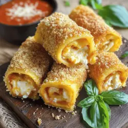 To make Air Fryer Lasagna Fritta, you need a few key ingredients. Each one plays a big role in creating that crispy and flavorful delight. Here’s what you’ll need: - 8 lasagna noodles - 1 cup ricotta cheese - 1 ½ cups shredded mozzarella cheese - 1 cup marinara sauce - 1 egg - 1 teaspoon dried oregano - 1 teaspoon garlic powder - 1 teaspoon onion powder - ½ cup all-purpose flour - 1 cup breadcrumbs (Italian seasoned preferred) - Olive oil spray - Fresh basil for garnish (optional) Gathering these ingredients makes the cooking process more fun and easy. Each ingredient adds its own flavor and texture. For instance, the ricotta gives the filling a creamy base, while the mozzarella melts beautifully. The herbs bring out the taste in every bite. You can find the full recipe for Air Fryer Lasagna Fritta in the recipe section. This recipe is perfect for a cozy dinner or a fun gathering. To start, boil a large pot of salted water. Add the lasagna noodles and cook them until they are al dente. This usually takes about 8 to 10 minutes. Drain the noodles and spread them out on a towel or a baking sheet to cool. Cooling helps to prevent them from sticking together. In a mixing bowl, combine the ricotta cheese, 1 cup of shredded mozzarella, the egg, dried oregano, garlic powder, and onion powder. Mix these ingredients well until they are smooth and creamy. The texture is important; it should be thick enough to stay on the noodles but soft enough to spread easily. Lay each noodle flat on a clean surface. Take about 2 tablespoons of the filling and spread it evenly across the noodle. Start rolling tightly from one end to the other. Repeat this for each noodle. Make sure to leave some space between the filling and the edges. This helps keep the filling inside as they cook. Set up a dredging station with three shallow bowls. Fill the first bowl with all-purpose flour, the second with a beaten egg, and the third with breadcrumbs. This step is key for getting that crispy coating. Each lasagna roll needs to be coated in flour, egg, and breadcrumbs for the best crunch. First, preheat your air fryer to 375°F (190°C) for about 5 minutes. Once it's hot, place the coated lasagna rolls in a single layer in the basket. Lightly spray them with olive oil to help them brown. Air fry the rolls for 12 to 15 minutes, flipping them halfway through. They should be golden brown and crispy when done. Serve them hot with marinara sauce on the side for dipping. You can find the full recipe above. To get that perfect crispy coating, use olive oil spray. This small step makes a big difference. A light spray ensures even browning and keeps the coating crunchy. Sogginess is the enemy of crispiness. To avoid it, don’t overfill the rolls. Just enough filling will keep them light and airy. For dipping, marinara sauce is a classic choice. It adds moisture and flavor. You can also try a creamy ranch or garlic aioli for a twist. Pair the fritta with a fresh side salad or garlic bread. These sides balance the meal and add more flavor. One common mistake is overfilling the rolls. This can lead to a messy outcome. Keep the filling to about two tablespoons per noodle. Another mistake is not preheating the air fryer. Always preheat for about five minutes. This step ensures the rolls cook evenly and become crispy. {{image_2}} For a tasty vegetarian option, swap the ricotta with a mix of cottage cheese and spinach. This gives you a great texture and flavor. You can also add diced mushrooms or zucchini to the filling. Use lentils or plant-based meat for a hearty bite. These substitutes keep the dish rich while sticking to veggie goodness. If you need a gluten-free choice, try using gluten-free lasagna noodles. There are many brands that offer great options. For the coating, replace all-purpose flour with almond flour or a gluten-free baking mix. This keeps your Air Fryer Lasagna Fritta just as crispy and delicious. To boost flavor, add fresh herbs like basil or parsley to the ricotta mix. A pinch of red pepper flakes can give it a nice kick. You can also experiment with different cheeses, like fontina or Gouda, for a rich taste. Mixing in some Italian seasoning will enhance the overall profile, making each bite a burst of flavor. To store your Air Fryer Lasagna Fritta, first let them cool. Place them in an airtight container. They can stay fresh in the fridge for about three days. Be sure to keep them covered. This helps prevent them from drying out. You can freeze these rolls for later. If you freeze cooked rolls, let them cool first. Wrap each roll in plastic wrap, then place them in a freezer-safe bag. For uncooked rolls, you can freeze them before air frying. Just follow the same wrapping steps. They will last up to three months in the freezer. To reheat the lasagna fritta, use your air fryer again. This keeps them crispy. Preheat the air fryer to 350°F (175°C). Place the rolls in a single layer. Heat them for about 5-7 minutes. Check if they are hot all the way through. You can also use a regular oven, but this might make them less crispy. Enjoy your delicious treat again! For Air Fryer Lasagna Fritta, choose an air fryer that has a basket style. Look for one with a capacity of at least 3.5 quarts. This size fits the lasagna rolls well. A model with adjustable temperature settings lets you fine-tune cooking. Yes, you can prep this dish ahead. Make the lasagna rolls and store them in the fridge for up to 24 hours. Use an airtight container to keep them fresh. When ready to cook, just take them out and air fry. No need to thaw; just add a minute or two to the cooking time. To add heat, sprinkle red pepper flakes into the ricotta mix. You can also use spicy marinara sauce for dipping. Another option is to include chopped jalapeños in the filling. Adjust the amount to your heat preference. Pair these delicious rolls with a simple side salad. A Caesar or mixed green salad works great. For drinks, serve with a light Italian white wine or sparkling water. A side of garlic bread adds a nice touch too. Making Air Fryer Lasagna Fritta is simple and fun. You learned about the key ingredients, like ricotta and marinara sauce. I walked you through cooking the noodles and preparing the filling. You now know how to assemble the rolls and air fry them for that crispy finish. This dish is perfect for quick meals or gatherings. With tips on storage and variations, you can make it your own. Now, it’s time to try this recipe and enjoy every bite!