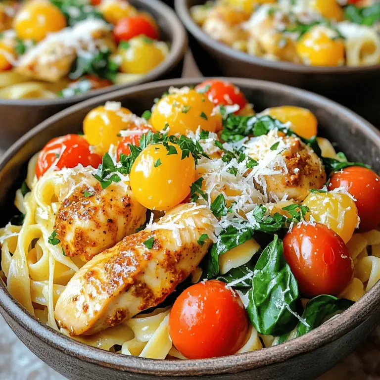 To make Cowboy Butter Chicken Linguine, you need these key ingredients: - 500g linguine pasta - 400g boneless, skinless chicken thighs, cubed - 4 tablespoons cowboy butter (see below for recipe) - 3 cloves garlic, minced - 1 teaspoon smoked paprika - 1 teaspoon dried oregano - 1/2 teaspoon cayenne pepper (adjust to taste) - 1/2 cup cherry tomatoes, halved - 1 cup spinach leaves - 1/4 cup grated Parmesan cheese (optional) - Salt and pepper to taste - Fresh parsley, chopped for garnish The combination of these ingredients creates a dish bursting with flavor. The chicken adds protein, while the linguine provides a hearty base. The spices and garlic infuse the dish with warmth and depth. Cowboy Butter enhances your dish with rich, bold flavor. You will need: - 1 stick (113g) unsalted butter, softened - 1 tablespoon lemon juice - 1 tablespoon chopped fresh parsley - 1 tablespoon chopped fresh chives - 1 teaspoon garlic powder - 1/2 teaspoon onion powder - 1/2 teaspoon salt - 1/4 teaspoon black pepper Mixing these ingredients creates a buttery spread that complements the pasta and chicken perfectly. To finish your Cowboy Butter Chicken Linguine, consider these garnishes: - Grated Parmesan cheese - Fresh parsley, chopped These garnishes add color and extra flavor. They make your dish look beautiful and appetizing. For the full recipe, check out the detailed instructions on how to prepare this fantastic meal. To start, grab a mixing bowl. Add softened butter, lemon juice, chopped parsley, and chives. Then, sprinkle in garlic powder, onion powder, salt, and black pepper. Mix it until everything is well blended. This cowboy butter adds a burst of flavor. Once mixed, put it in a small container and refrigerate. This helps the flavors come together nicely. Next, take a large pot and fill it with salted water. Bring the water to a boil. Once boiling, add the linguine. Cook it according to the package instructions until it is al dente. When done, reserve 1/2 cup of pasta water. Then, drain the pasta and set it aside for later. Now, we’ll cook the chicken. In a large skillet, melt 2 tablespoons of cowboy butter over medium heat. Add the cubed chicken to the skillet. Season it with smoked paprika, oregano, cayenne pepper, salt, and pepper. Cook for about 6 to 8 minutes. You want the chicken to be golden brown and cooked through. Next, stir in the minced garlic and cherry tomatoes. Cook for another 2 to 3 minutes until the tomatoes become soft. It’s time to bring it all together. Add the drained linguine and spinach to the skillet. Toss everything together. If the dish seems dry, add some of the reserved pasta water to create a light sauce. Stir in the remaining cowboy butter. This will coat the pasta with rich flavor. Finally, serve the dish in deep bowls. You can add grated Parmesan cheese and fresh parsley on top for a pretty finish. Enjoy your cowboy butter chicken linguine! For the complete recipe, check out the Full Recipe. To cook linguine just right, start with a big pot of water. Add a good amount of salt. This helps the pasta taste great. Bring the water to a boil. Add the linguine, stirring it well. Cook it according to the package instructions, usually about 8-10 minutes. Test it a minute before the time is up. You want it al dente, which means firm to bite. Once done, save a half cup of pasta water. Then drain the linguine and set it aside. If you have leftovers, let them cool down first. Place them in an airtight container. This keeps the flavors fresh. You can store it in the fridge for up to three days. To reheat, use a skillet on low heat. Add a splash of water or broth to keep it moist. Stir well until heated through. You can also use a microwave, but add a bit of water to avoid dryness. You can swap out some ingredients if needed. For a lighter dish, use chicken breast instead of thighs. If you don’t have cowboy butter, try regular butter with garlic and herbs. For a veggie boost, add bell peppers or zucchini. If you want a creamier sauce, stir in some heavy cream. This makes the dish rich and smooth. Remember, feel free to mix and match based on what you have at home! For the full recipe, check out the earlier section. {{image_2}} You can easily make a vegetarian version of Cowboy Butter Chicken Linguine. Replace the chicken with hearty vegetables. Good choices include mushrooms, zucchini, or bell peppers. These veggies add flavor and texture. Cook them just like the chicken in the recipe. Use the same spices and cowboy butter for a rich taste. You can also add chickpeas for extra protein. This version remains filling and satisfying. If you enjoy heat, you can spice up your Cowboy Butter Chicken Linguine. Start by increasing the cayenne pepper in the recipe. You can also add red pepper flakes for an extra kick. If you want more flavor, try adding hot sauce. Just remember to start slow; you can always add more. Taste as you go to find the perfect heat level for you. Not a fan of chicken? You have many options for alternative proteins. Shrimp works well and cooks quickly. Just sauté shrimp until pink and tender instead of chicken. Tofu is another great choice for a plant-based meal. Firm tofu can soak up flavors well. You can also use diced turkey or even beef for a twist. Each protein adds a unique taste to this dish. To keep your Cowboy Butter Chicken Linguine fresh, store it in an airtight container. Make sure it cools down before sealing it up. This prevents moisture buildup, which can make the pasta soggy. Keep it in the fridge. It stays good for about 3 to 4 days. When you reheat, add a splash of water or broth to revive the pasta. This helps keep it moist and tasty. You can also freeze this dish if you have extra. Use a freezer-safe container or bag. Make sure to remove as much air as possible. It’s best to freeze it without any cheese. This keeps the flavor and texture. You can freeze it for up to 3 months. When you’re ready to enjoy it again, thaw it in the fridge overnight. Then, reheat it on the stove or in the microwave. Most ingredients in this recipe have a good shelf life. Here’s a quick guide: - Linguine Pasta: Lasts for about 2 years if kept dry. - Boneless Chicken Thighs: Good in the fridge for 1-2 days. Freeze for up to 9 months. - Cowboy Butter: Can last up to 2 weeks in the fridge. It can also be frozen for 3 months. - Spinach: Fresh spinach lasts about 5-7 days in the fridge. Use frozen spinach within 6 months. - Cherry Tomatoes: Best used within 1 week. They spoil quickly. - Parmesan Cheese: Lasts about a week in the fridge once opened. You can freeze it for up to 6 months. By following these storage tips, you keep your Cowboy Butter Chicken Linguine flavorful and ready to enjoy later. For the full recipe, check the earlier sections! You can serve a simple salad or garlic bread. A fresh green salad pairs well. Try a Caesar or garden salad for crunch. Garlic bread adds a nice touch and soaks up sauce. You could also add a glass of white wine for a special meal. Yes, you can make Cowboy Butter Chicken Linguine ahead of time. Cook and cool the pasta and chicken, then store them in the fridge. When ready to eat, reheat everything together in a pan. Add a splash of water to loosen the sauce. This dish tastes great even the next day! To make it gluten-free, use gluten-free linguine. Many brands offer good options that taste great. The rest of the ingredients are naturally gluten-free. Just check the labels for any hidden gluten. One serving contains about 500 calories. You get protein from chicken and carbs from pasta. It has healthy fats from cowboy butter. The dish also offers vitamins from spinach and tomatoes. For exact numbers, check the full recipe for more detailed info. Cowboy Butter Chicken Linguine is a fun, easy dish. We covered key ingredients, step-by-step cooking, and helpful tips. You can tweak the recipe with fun variations, like a vegetarian version or spicy adjustments. Remember, storing leftovers is simple, and freezing is a great option. Enjoy this dish with your favorite sides, and don’t hesitate to make it your own. Cooking should be enjoyable, so have fun in the kitchen!
