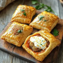 To make the perfect Vegan Meatball Mozzarella Hot Pockets, we need a few key ingredients. - 1 cup cooked quinoa - 1 can (15 oz) chickpeas, drained and rinsed - 1/2 cup breadcrumbs (vegan) - 1/4 cup nutritional yeast - 1 tablespoon Italian seasoning - 1 teaspoon garlic powder - 1 teaspoon onion powder - Salt and pepper to taste - 1/2 cup marinara sauce (plus extra for serving) - 1 cup vegan mozzarella cheese, shredded - 1 pack of store-bought vegan puff pastry or pizza dough - Olive oil for brushing The chickpeas and quinoa form the base of our vegan meatballs. They create a hearty texture and add protein. You can find puff pastry in the frozen section of most grocery stores. Pizza dough also works well if you prefer a thicker crust. To bring out the best flavors, we need some seasonings. Italian seasoning adds that classic taste. Garlic powder and onion powder enhance the aroma and depth. You can adjust the salt and pepper to your liking. For the marinara sauce, I recommend using a good quality store-bought brand. Look for one that is rich and flavorful. You can also make your own if you want a fresh touch. Choosing the right vegan mozzarella cheese is vital for melty goodness. There are many brands available. Some melt better than others, so it’s good to do a little taste test. Popular brands include Daiya, Violife, and Follow Your Heart. Each has a unique taste and meltability. I find that Violife tends to melt very well, making it a great choice for these hot pockets. Always check the label for any allergens or additives. For the full recipe, refer to the complete instructions on how to assemble and bake these delicious hot pockets. To make the perfect vegan meatballs, start with chickpeas and quinoa. Use one can of chickpeas, drained and rinsed. This gives you a great base. Add one cup of cooked quinoa for texture. Pulse them in a food processor until they are slightly chunky. This helps keep the meatball feel. Next, mix in breadcrumbs, nutritional yeast, and seasonings. Use 1/2 cup of breadcrumbs and 1/4 cup of nutritional yeast. Add one tablespoon of Italian seasoning, one teaspoon of garlic powder, and one teaspoon of onion powder. Don't forget salt and pepper to taste! Bake the meatballs for about 15 minutes at 375°F. This gives them a nice golden color. Check them halfway through. If they look dry, you can lightly brush them with olive oil. When your meatballs are done, it’s time to assemble the hot pockets. Roll out your vegan puff pastry or pizza dough on a floured surface. Aim for a thickness of about 1/8 inch. Cut the dough into 4x4 inch squares. Take a square and place a tablespoon of marinara sauce in the middle. Add one meatball on top of the sauce. Then, sprinkle a tablespoon of vegan mozzarella cheese over the meatball. Fold the dough over to create a pocket. Press the edges with a fork to seal them well. This step is key to keeping your filling inside while baking. Place the assembled pockets on a baking sheet lined with parchment paper. Brush the tops with olive oil to get that golden finish. Bake them in the oven for 20 to 25 minutes. Look for a puffed, golden brown appearance. Once they are out of the oven, let them cool for a few minutes. Serve them with extra marinara sauce on the side. This adds a nice touch for dipping! For the full recipe, check out the complete instructions and tips. Enjoy making these delicious Vegan Meatball Mozzarella Hot Pockets! To make the best Vegan Meatball Mozzarella Hot Pockets, start with the dough. I prefer store-bought vegan puff pastry or pizza dough because it saves time. Roll the dough on a floured surface. This keeps it from sticking. Aim for about 1/8 inch thick. Cutting into 4x4 inch squares works well. To prevent sogginess, avoid overfilling. Use just enough sauce and filling. Seal your pockets tightly by pressing the edges with a fork. You want them to keep all the goodness inside. Flavor is key in these hot pockets. You can change the seasonings to suit your taste. Try adding smoked paprika for a kick or some fresh herbs. Pre-baking your meatballs is essential. It deepens the flavor and gives them a nice texture. Mixing in some chopped spinach or sun-dried tomatoes can also enhance the taste. Be creative! The more you play with flavors, the more exciting the hot pockets will be. Leftover hot pockets can be just as tasty. The best way to reheat them is in the oven. Set it to 350°F (175°C) and bake for about 10-15 minutes. This keeps the outside crispy. You can also use an air fryer for quick reheating. Just a few minutes at 350°F (175°C) will do the trick. Avoid microwaving them, as this can make the dough soggy. Enjoy your perfectly reheated hot pockets! {{image_2}} You can switch up the filling for fun. Lentils make a great stand-in for chickpeas. They give a nice texture and flavor. Tempeh is another option. It adds a hearty bite to your hot pockets. You can also use black beans or tofu for a protein boost. Mix in vegetables for added nutrition. Try spinach, mushrooms, or bell peppers. These veggies add color and vitamins. You can even sneak in some finely chopped kale or carrots for extra goodness. Herbs and spices can take your hot pockets to the next level. Try adding basil or oregano to the dough. A pinch of red pepper flakes gives a nice kick. You can also mix in garlic or onion powder for extra flavor. If you're not a fan of marinara sauce, no problem! Try pesto or hummus for dipping. You can also use a vegan ranch dressing. These alternatives can change the whole taste of your hot pockets. Making these hot pockets gluten-free is easy. Use gluten-free dough brands like Udi's or Bob's Red Mill. Be sure to check the labels for any hidden gluten. You can also make your own gluten-free dough! Combine almond flour, coconut flour, and a bit of flaxseed. This mix creates a tasty, gluten-free option that works well. Enjoy your hot pockets without the worry of gluten! To keep your Vegan Meatball Mozzarella Hot Pockets fresh, store them properly. Place any leftovers in an airtight container. This helps prevent them from drying out. Refrigerate them if you plan to eat them within three days. If you want to save some for later, freeze the hot pockets. Wrap each one in plastic wrap or foil. Then, place them in a freezer bag. This keeps them safe from freezer burn. They will stay fresh for up to three months. In the fridge, your hot pockets can last about three days. If you freeze them, they can last up to three months. Always check for signs of spoilage. Look for changes in color or texture. If they smell off, it's best to throw them away. When you're ready to eat frozen hot pockets, thaw them safely. You can place them in the fridge overnight. This is the best method to keep them safe. If you're in a hurry, you can use the microwave. Set it to defrost for a few minutes. For re-baking, preheat your oven to 375°F. Bake the thawed hot pockets for about 15 minutes. This will make them crispy and warm again. Enjoy them with some extra marinara sauce! For the full recipe, check the link above. Yes, these hot pockets can be healthy. They are packed with protein from chickpeas and quinoa. The nutritional yeast adds B vitamins, while the vegan cheese offers calcium. Here’s a quick breakdown: - Calories: About 250 per pocket - Protein: 10 grams - Fiber: 5 grams - Fat: 8 grams Using whole ingredients gives you good nutrition. You can adjust the portion size to fit your needs. Keep in mind, though, that the pastry adds some carbs. It’s all about balance! Absolutely, you can prepare these hot pockets ahead. Here’s how: - Storage: Wrap them tightly in plastic wrap or foil. - Refrigerate: They last up to three days in the fridge. - Freeze: For longer storage, freeze them. They can last up to three months. To reheat, bake from frozen at 375°F (190°C) for about 25-30 minutes. This keeps them crispy. You can also use the microwave, but they may not stay as crunchy. You can find pre-made vegan hot pockets at many health food stores. Some popular brands include: - Amy’s Kitchen: Known for its organic options. - Beyond Meat: Offers a tasty meatless choice. These store-bought versions can save time. However, homemade hot pockets often taste better. You can customize them to your liking, and they are fresher! If you can’t find vegan mozzarella, try these options: - Cashew Cheese: Creamy and rich in flavor. - Almond Cheese: A lighter choice with a mild taste. - Coconut-Based Cheese: Melts well and adds a unique flavor. Each option gives a different taste. Experiment to find what you enjoy best! In this blog post, we covered how to make vegan meatball mozzarella hot pockets. You learned about key ingredients, including dough options and flavor enhancers. I shared step-by-step instructions for prepping, assembling, and baking your hot pockets. We also explored tips for variations, storage advice, and answered common questions. Now you can enjoy a tasty, plant-based treat. Get creative with fillings and flavors. Your kitchen will be filled with delicious smells and smiles. Happy cooking!