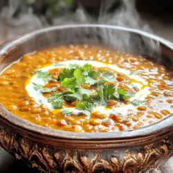 - 1 cup black urad dal (black gram), soaked overnight - 1/3 cup rajma (kidney beans), soaked overnight - 1 medium onion, finely chopped - 2 medium tomatoes, pureed - 1 teaspoon ginger-garlic paste - 2 green chilies, slit - 1 teaspoon cumin seeds - 1 teaspoon garam masala - 1 teaspoon red chili powder - 1/2 teaspoon turmeric powder - 3 cups water - Salt to taste - 1/2 cup heavy cream or coconut cream - Fresh coriander for garnish - 2 tablespoons butter or ghee To ensure you get the best taste, measuring your ingredients is key. Here’s a quick guide for conversions: - 1 cup = 240 grams for dry ingredients - For canned beans, 1 cup is about 250 grams Using quality ingredients matters. Look for organic brands for the best flavors. Start by soaking the black urad dal and rajma overnight. This softens the beans and helps them cook faster. After soaking, drain the beans and rinse them well under cold water. This step removes any dirt and excess starch. Set the drained beans aside for later. In a large skillet, heat butter or ghee over medium heat. Add the cumin seeds and let them sizzle for a few seconds. This wakes up their flavor. Next, add the chopped onion to the skillet. Cook until the onion turns golden brown, which takes about five to seven minutes. Then, stir in the ginger-garlic paste and slit green chilies. Cook for one minute, then add the pureed tomatoes. Stir until the oil separates from the tomato mixture. Finally, mix in the red chili powder, turmeric powder, and salt. This blend of spices creates a rich base for your dal. In your slow cooker, combine the soaked black urad dal and rajma with the prepared tomato-onion mixture. Pour in three cups of water and stir everything together. Cover the slow cooker with its lid. Cook on low heat for six to eight hours. The beans should become soft and tender by the end. After cooking, stir in the heavy cream and garam masala. Let it cook for an additional thirty minutes on low heat. This step adds a creamy texture and rich flavor to your dal makhani. To get soft and creamy dal, soak the black urad dal and rajma overnight. This helps the beans absorb water and cook faster. When you cook, check the beans after the first six hours. If they are not soft enough, let them cook longer. You can always adjust cooking time based on your taste. If you like it creamier, add more heavy cream at the end. Spices can elevate your dal. Consider adding a pinch of smoked paprika or a dash of fenugreek leaves for depth. These extra flavors can make your dish stand out. After cooking, let the dal rest for at least 30 minutes. This resting time allows flavors to meld beautifully. If your dal is too thick, add a bit of water and stir. Want a thicker consistency? Let it cook with the lid slightly open. This helps steam escape. To avoid burning, stir the dal every couple of hours. This keeps the bottom from sticking and ensures even cooking. For the full recipe, check out the details above! {{image_2}} You can easily make dal makhani vegan. Just swap heavy cream for coconut cream. This change adds a nice, rich flavor. Coconut cream also keeps the dish creamy. You can add vegetables like spinach or carrots for more nutrition. They blend well with the dal’s taste. If you like heat, try adding more chili peppers. You can also use spicy spices like cayenne or paprika. This will kick up the flavor. Different regions have their own spicy twists on dal makhani. For example, some areas add extra garlic or different herbs. Explore these variations to find your favorite heat level. You can change the legumes in this dish. Chickpeas or green lentils work well too. Each legume gives a unique taste and texture. Remember, changing the beans may affect cooking times. Some lentils cook faster than black urad dal. Always check for softness to know when it's done. For the full recipe, check the section above. To store your leftover dal makhani, let it cool to room temperature. Then, place it in an airtight container. This keeps the flavors fresh. You can enjoy it for up to five days in the fridge. If you want to use it later, make sure it is sealed well to avoid any odors. Freezing dal makhani is an easy option. First, let it cool completely. Then, divide it into portions and store in freezer-safe bags. Remove as much air as possible before sealing. Your dal will last in the freezer for about three months. To thaw, place it in the fridge overnight. Reheat it on the stove or in the microwave. Add a splash of water if it looks too thick. For quick meals, consider storing dal makhani in single portions. This makes it easy to heat and enjoy during busy days. Pair it with rice or naan for a complete meal. You can also add a side salad or yogurt for a fresh touch. This way, you can have a tasty and healthy lunch or dinner ready in minutes. Dal Makhani stands out due to its rich and creamy texture. It uses black urad dal and rajma, creating a hearty base. Other dal dishes often use split lentils or different beans, which vary in texture and flavor. For example, Tadka Dal has a thinner consistency and uses yellow lentils. Dal Makhani cooks low and slow, allowing flavors to deepen. You can cook this recipe on high heat, but it may change the texture. Cooking on high can make beans mushy. I recommend checking them often. If you decide to go this route, you might need to adjust the water. Use less water to keep it thick. Dal Makhani is naturally gluten-free but check the spices. Some spice blends may have gluten. Use fresh spices whenever possible. Serve with gluten-free bread or rice for a complete meal. Enjoy it with gluten-free naan or steamed rice for a tasty match. In this blog post, we explored how to make delicious Dal Makhani. You learned about essential ingredients, like black urad dal, rajma, and spices. I provided step-by-step instructions for making this dish in a slow cooker. We also discussed tips for perfect texture and flavor enhancements. Lastly, I shared storage info and answered common questions. I hope you feel ready to cook this satisfying meal. Enjoy every bite!