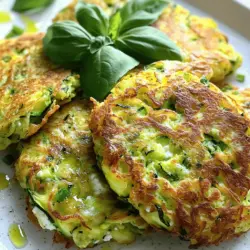 - 2 medium zucchinis, grated - 1 cup ricotta cheese - 1/2 cup all-purpose flour - 2 large eggs - 1/4 cup grated Parmesan cheese - 2 green onions, finely chopped - 1/2 teaspoon garlic powder - Salt and pepper to taste - Olive oil for frying - Fresh basil or parsley for garnish To make tasty zucchini ricotta fritters, gather your ingredients first. Zucchini is the star here. Choose fresh, firm zucchinis for the best flavor. Ricotta cheese adds creaminess, while Parmesan gives a savory kick. All-purpose flour helps bind everything together, and the eggs help with texture. Chop green onions finely for a bit of crunch and flavor. Garlic powder enhances the taste without overwhelming it. Don't forget to season with salt and pepper to bring everything together. Olive oil is essential for frying; it gives the fritters that golden crisp. Lastly, think about your garnish. Fresh basil or parsley adds a pop of color and freshness. With these ingredients, you’ll create delicious fritters that everyone will love. For the full recipe, follow the steps to bring these flavors to life! First, you need to grate the zucchinis. Use a box grater or a food processor. After grating, place the zucchini in a clean kitchen towel. Twist the towel tightly to squeeze out any excess water. This step is vital because removing moisture helps the fritters stay crispy. If you skip this, the fritters may turn out soggy and not hold their shape. In a large bowl, combine the drained grated zucchini with ricotta cheese, flour, and eggs. Add the grated Parmesan, chopped green onions, garlic powder, salt, and pepper. Mix everything until it looks like a chunky batter. You want it to be thick enough to hold together but still a bit loose. If it's too runny, add a little more flour. Heat a non-stick skillet over medium heat. Add a few tablespoons of olive oil. Once the oil is hot, drop spoonfuls of your zucchini mixture into the skillet. Flatten each spoonful slightly with the back of the spoon. Cook the fritters for about three to four minutes on each side. Look for a golden brown color and a crisp texture. Avoid overcrowding the pan; it’s better to cook in batches. When done, place the fritters on a paper towel-lined plate to absorb any extra oil. Enjoy them warm with fresh herbs on top! To get the right texture in your fritters, start with dry zucchini. After grating, use a kitchen towel. Squeeze tightly to remove excess water. This step helps keep your fritters from becoming soggy. A good fritter should be crispy on the outside and soft inside. If you find your fritters are still too wet, add a bit more flour. This will help absorb any remaining moisture. Remember, a thicker batter will yield a better shape when frying. When deciding between frying and baking, frying gives a crispier result. Use a non-stick skillet for the best outcome. Add enough olive oil to cover the bottom but not drown the fritters. Heat the skillet on medium heat, so the oil gets hot but doesn’t smoke. If you prefer baking, use parchment paper on a baking sheet. Bake the fritters at 400°F for about 20 minutes. Flip them halfway for even cooking. To boost flavor, try adding spices like paprika or cumin. Fresh herbs can also elevate the dish. Chopped dill or cilantro works wonders. For dips, serve your fritters with a yogurt sauce or marinara. These add a nice contrast to the fritters' texture. Mix sour cream, lemon juice, and herbs for a quick dip. For the full recipe, check back on how to make these delightful fritters. Enjoy experimenting with flavors and enjoy your cooking! {{image_2}} You can swap ingredients to fit your diet. For a dairy-free option, use cashew cheese instead of ricotta. It gives a creamy texture and rich flavor. You can also try tofu for a similar result. If you need a gluten-free alternative, use almond flour or chickpea flour. These flours work well and keep the fritters light. Just remember to adjust the amount, as different flours absorb moisture differently. Want to switch things up? Add different vegetables to your fritters. Grated carrots or bell peppers can add color and taste. You could even mix in some spinach for extra nutrients. Incorporate spices to elevate the flavor. Try paprika for a smoky kick or cumin for warmth. Fresh herbs like dill or cilantro also add a nice touch. Experimenting with these can make each batch unique. Pair your fritters with a dipping sauce. A tangy yogurt sauce or a spicy salsa complements them well. You can also serve them on a bed of greens, adding a fresh touch. These fritters work great for lunch, dinner, or appetizers. They are tasty as a snack too. Serve them warm, and don’t forget to garnish with fresh herbs. Check out the Full Recipe for more details on creating these delightful bites! To keep your zucchini ricotta fritters fresh, store them in an airtight container. Line the container with paper towels to absorb extra moisture. This step helps maintain their texture. Refrigerated fritters last for about 3 days. If you want them to stay fresh longer, consider freezing them instead. Freezing is a great option if you want to save your fritters for later. Place the cooled fritters in a single layer on a baking sheet. This way, they won't stick together. Once they are frozen, transfer them to a freezer-safe bag. This keeps them safe for about 2 months. When you want to eat them, thaw them in the fridge overnight. For best results, reheat in the oven rather than the microwave. To keep fritters crispy, the oven is your best friend. Preheat it to 350°F (175°C), and place the fritters on a baking sheet. Heat them for about 10 minutes or until warmed through. The microwave can make them soggy, so avoid that if you can. If you must use the microwave, heat them for short bursts to reduce moisture. Enjoy your fritters fresh and tasty, just like the day you made them! To make your fritters crispy, moisture control is key. After grating the zucchini, always squeeze out excess water using a clean kitchen towel. This step helps prevent soggy fritters. When frying, use enough olive oil and cook on medium heat. Cooking them for 3-4 minutes on each side until golden brown gives you that perfect crisp. Yes, you can make these fritters in advance. Prepare the batter and store it in the fridge for up to 24 hours. This lets the flavors meld together. You can also fry the fritters and keep them warm in the oven until you are ready to serve. These fritters are great on their own but pair well with various dips. Try a tangy yogurt sauce or a fresh tomato salsa. You can also serve them alongside a light salad for a complete meal. - Full Recipe: Zucchini Ricotta Fritters 🥒 You now have all the tools to make delicious zucchini ricotta fritters. Start with fresh ingredients and follow each step closely. Remember to remove excess moisture from the zucchini for the best texture. Whether you fry or bake, achieve crispiness by using the right techniques. Feel free to experiment with flavors or variations to suit your taste. With proper storage, these fritters stay tasty for days. Enjoy your cooking adventure and share your creations!