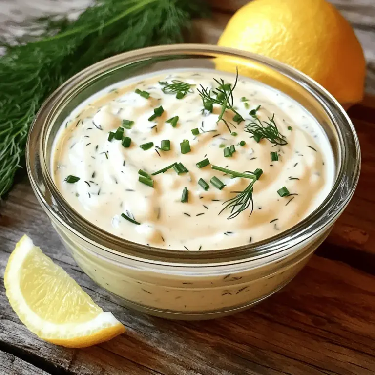 - 1 cup sour cream - 1/2 cup mayonnaise - 1/2 cup buttermilk - 1 teaspoon garlic powder - 1 teaspoon onion powder - 1 teaspoon dried dill - 1 teaspoon dried chives - 1/2 teaspoon salt - 1/4 teaspoon black pepper - 1 tablespoon fresh lemon juice - Optional: hot sauce Gathering the right ingredients is key to making the best ranch dressing. I love using fresh sour cream and mayonnaise for a creamy base. Buttermilk gives it that classic tangy taste. Garlic powder and onion powder add depth. Dried dill and dried chives bring bright flavors. A touch of salt and black pepper rounds it out. Fresh lemon juice gives it a nice zing. If you like it spicy, try adding a dash of hot sauce. This dressing is perfect for salads, veggies, or as a dip. It’s quick to make and tastes better than store-bought. You can find the full recipe in the main article. This homemade ranch dressing has about 100 calories per serving. It contains 10 grams of fat and 1 gram of protein. The exact numbers can change based on the brands of ingredients you use. To make this dressing, you will need: - Mixing bowl - Whisk - Measuring cups Using these tools makes the process easy and fun. A whisk helps blend the ingredients well, so everything mixes smoothly. Enjoy making your own ranch dressing! To start making my homemade ranch dressing, first, grab a mixing bowl. Add 1 cup of sour cream and 1/2 cup of mayonnaise. Use a whisk and mix them until it’s smooth. This base gives the dressing its creamy texture. You want it well blended for the best flavor. Next, you will want to add 1/2 cup of buttermilk. Pour it in slowly while whisking. This step helps you reach the consistency you like. If you want a thinner dressing, just add more buttermilk. Keep whisking until it’s just right for you. Now it’s time to add the fun part: the flavors! Stir in 1 teaspoon of garlic powder, 1 teaspoon of onion powder, 1 teaspoon of dried dill, 1 teaspoon of dried chives, 1/2 teaspoon of salt, and 1/4 teaspoon of black pepper. Finally, add 1 tablespoon of fresh lemon juice. Whisk until it all mixes well. Taste it! If you want more zing, consider adding 1 teaspoon of hot sauce for a bit of heat. Let the dressing sit in the fridge for at least 30 minutes. This helps the flavors meld together beautifully. Enjoy your homemade ranch dressing! For the complete recipe, check out Full Recipe. To get the right texture, adjust your buttermilk. If you want a thicker dressing, use less buttermilk. For a thinner dressing, add more buttermilk. Start with half a cup, then whisk in more as needed. This simple tweak makes a big difference in your ranch dressing. Fresh herbs can elevate your ranch. I love adding fresh dill or chives. You can also try parsley or cilantro for a twist. Spices like paprika or cayenne pepper add depth, too. Just a pinch can change the flavor. Mix in herbs or spices little by little to find your perfect taste. Letting your dressing sit brings out the best flavors. It gives time for the herbs and spices to blend well. I suggest making it a day before you need it. This way, the dressing will taste even better! Store it in an airtight container for freshness. Use these tips to craft your perfect ranch dressing. For the full recipe, check out the specific instructions above! {{image_2}} To make spicy ranch dressing, add jalapeños or chipotle peppers. Start with one finely chopped jalapeño for a mild kick. If you love heat, go for chipotle in adobo sauce. Just one teaspoon will add a smoky flavor. Blend it in with the other ingredients. This gives your ranch a nice spicy touch. Serve it with veggies or use it on tacos for a fun twist. Switch to fresh herbs for a vibrant herb ranch dressing. Instead of dried herbs, use fresh dill, chives, or parsley. Use about three tablespoons of each herb, finely chopped. This makes the dressing bright and fragrant. Fresh herbs add a pop of flavor that dried ones can’t match. This version is perfect for salads or as a dip. To create a vegan ranch dressing, swap out dairy ingredients. Use cashew cream or a plant-based yogurt instead of sour cream and mayonnaise. For buttermilk, mix plant milk with a splash of vinegar. This dairy-free version tastes just as good. It works well for salads or as a dip for fresh veggies. Enjoy a creamy ranch that fits your diet! For more details on making the base, check out the Full Recipe. Homemade ranch dressing stays fresh in the fridge for about one week. Store it in an airtight container. This helps keep the flavors strong. If you notice any change in smell or color, it's best to throw it away. The dressing may thicken as it sits. Just stir in a little buttermilk to bring it back to life. Can ranch dressing be frozen? Yes, you can freeze ranch dressing! However, the texture may change. When it defrosts, it might separate. To freeze, place it in a freezer-safe container. Leave some space at the top for expansion. Thaw it in the fridge overnight before using. Using ranch dressing in other recipes can add great flavor! Here are some ideas: - Dip for Veggies: Use it as a tasty dip for fresh vegetables. - Salad Dressing: Drizzle on salads for extra flavor. - Sandwich Spread: Spread it on sandwiches for a creamy twist. - Marinade: Use it to marinate chicken or fish before grilling. - Pasta Salad: Stir it into pasta salad for a zesty touch. These ideas help you enjoy every last drop of your homemade ranch dressing! For the full recipe, check out the details above. Homemade ranch dressing can last about 1 week in the fridge. Store it in a sealed container. After a week, check for any off smells or changes in texture. If it looks or smells strange, throw it out. Yes, you can make ranch dressing without mayonnaise. Use more sour cream or Greek yogurt instead. This keeps the creamy texture while reducing fat. You can also add a bit of olive oil to enhance the flavor. You can substitute buttermilk with milk and vinegar or lemon juice. Mix 1 cup of milk with 1 tablespoon of vinegar or lemon juice. Let it sit for 5 to 10 minutes. This gives you a similar tangy flavor and texture. To make ranch dressing thicker, add more sour cream or reduce the buttermilk. If you want a quick fix, try adding a bit of cream cheese. Blend it well to keep the dressing smooth. For a thicker dip, let it chill longer in the fridge. You learned how to make tasty ranch dressing with just a few ingredients. Combining sour cream, mayonnaise, and buttermilk gives a creamy base. Seasonings like garlic powder and dill add great flavor. You can even try different versions, like spicy or vegan. Remember to store your dressing well, so it stays fresh. Making ranch at home is fun and quick. Enjoy experimenting with it and making it your own!