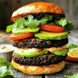 For the best spicy black bean burgers, you need a few key ingredients. These form the base of the recipe. Here’s what you’ll need: - 1 can (15 oz) black beans, drained and rinsed - 1/2 cup cooked quinoa - 1/2 cup breadcrumbs - 1 small red onion, finely chopped - 2 cloves garlic, minced - 1 small jalapeño, deseeded and minced - 1 tablespoon chili powder - 1 teaspoon cumin - 1/2 teaspoon smoked paprika - Salt and pepper to taste - 2 tablespoons fresh cilantro, chopped - 1 egg (or flax egg for vegan option) - Olive oil for frying These ingredients create a hearty and tasty burger. The black beans bring protein and fiber. Quinoa adds a nice texture and boosts nutrition. The spices give it a spicy kick. If you want to elevate your spicy black bean burgers, here are some optional ingredients: - Diced bell peppers - Corn kernels - Shredded cheese - Hot sauce for extra heat - Avocado for creaminess Adding these ingredients can give your burgers more depth. They can help you customize the flavor to your liking. Sometimes, you may not have all the ingredients on hand. Here are some substitutions you can try: - Swap black beans for kidney beans or pinto beans. - Use oats instead of breadcrumbs for a gluten-free option. - Replace quinoa with cooked rice or farro. - Try a different onion, like yellow or green onions. These alternatives won’t change the taste too much. They will still create delicious burgers. You can always adjust the spices for your taste. Check out the Full Recipe for more details on making these burgers. Start by gathering your ingredients. You need: - 1 can (15 oz) black beans, drained and rinsed - 1/2 cup cooked quinoa - 1/2 cup breadcrumbs (can use gluten-free if desired) - 1 small red onion, finely chopped - 2 cloves garlic, minced - 1 small jalapeño, deseeded and minced - 1 tablespoon chili powder - 1 teaspoon cumin - 1/2 teaspoon smoked paprika - Salt and pepper to taste - 2 tablespoons fresh cilantro, chopped - 1 egg (or flax egg for vegan option: 1 tablespoon ground flaxseed mixed with 2.5 tablespoons water) - Olive oil for frying You will want the beans to be soft. Mash them in a large bowl. I use a fork or potato masher. Leave some chunks for texture. Next, add cooked quinoa, breadcrumbs, and the chopped onion. Don't forget the garlic and jalapeño! Mix in the chili powder, cumin, smoked paprika, salt, and pepper. Finally, add chopped cilantro. If you use an egg, add it now to bind the mixture. Now it's time to shape your burgers. Take a scoop of the mixture and form it into a patty. You can make 4 to 6 patties, based on how big you want them. Press down gently to make them flat. Place them on a plate as you finish each one. This step is key to getting a nice, uniform shape. For cooking, heat olive oil in a skillet over medium heat. Wait until the oil is hot. Place the patties into the skillet with care. Cook them for about 5 to 6 minutes on one side. When they turn golden brown, flip them over. Cook the other side for the same time. This will give you a crispy texture on both sides. After cooking, let them rest on a paper towel to soak up extra oil. Enjoy your delicious spicy black bean burgers! Check the Full Recipe for more details. To get the best texture in your spicy black bean burgers, mash the black beans lightly. Leave some chunks for a nice bite. This adds depth and helps the burgers hold together. Mix in cooked quinoa; it gives a great crunch. The breadcrumbs also help bind the mixture. Use gluten-free breadcrumbs if needed. You can cook these burgers in a skillet or on the grill. A skillet gives you a nice, crispy crust. Heat olive oil over medium heat, then add your patties. Cook each side for 5-6 minutes until golden brown. Grilling adds a lovely smoky flavor. Just make sure your grill is hot before adding the patties. This prevents sticking. To boost the flavor of your burgers, try adding extra spices. You can use smoked paprika for a deep taste. A dash of lime juice brightens the flavors too. Fresh herbs like cilantro or parsley add a fresh note. If you like heat, add more jalapeño or some hot sauce. These simple tweaks can make your burgers even more delicious. For the full recipe, check out the detailed instructions! {{image_2}} You can make your spicy black bean burgers unique. Try switching up the spices. Instead of chili powder, use taco seasoning for a different kick. You can also add corn, diced bell peppers, or even shredded carrots. These not only add flavor but also boost nutrition. Toppings can take your burger to new heights. Here are some fun ideas: - Slices of avocado or guacamole - Fresh lettuce or spinach - Tomato slices or pico de gallo - Spicy mayo or chipotle sauce - Pickled jalapeños for extra heat - Cheese, like pepper jack or vegan cheese Mix and match these toppings to create your perfect bite. Serve these burgers on toasted buns for the best texture. You can also use lettuce wraps for a low-carb option. Pair your burgers with sides like sweet potato fries or a fresh salad. A zesty coleslaw adds crunch and balances the spice. For a complete meal, consider a side of grilled veggies or a hearty soup. Check the Full Recipe for more serving ideas. To keep your spicy black bean burgers fresh, store them in an airtight container. Make sure they cool down first. Place a layer of parchment paper between the burgers to avoid sticking. You can keep them in the fridge for up to three days. This way, you can enjoy a quick meal later. When you’re ready to eat your burgers again, reheating them is easy. I recommend using a skillet. Heat a small amount of olive oil over medium heat. Cook the burgers for about 3 minutes on each side. This method keeps them crispy and warm. You can also use an oven. Preheat it to 350°F, place the burgers on a baking sheet, and heat for about 10 minutes. If you want to save burgers for a later date, freezing is a great option. First, allow the burgers to cool completely. Then, wrap each one tightly in plastic wrap. Place them in a freezer-safe bag or container. They will last up to three months in the freezer. When you’re ready to eat, thaw them overnight in the fridge before reheating. This keeps them tasty and ready for your next meal. For the full recipe, check out the earlier sections. Spicy Black Bean Burgers last about 4 to 5 days in the fridge. Store them in an airtight container to keep them fresh. Make sure they cool down before sealing. If you want them to last longer, consider freezing them. Yes, you can make Spicy Black Bean Burgers vegan! Just replace the egg with a flax egg. To make a flax egg, mix 1 tablespoon of ground flaxseed with 2.5 tablespoons of water. Let it sit for a few minutes until it thickens. This will help bind your burger without using any animal products. Many sides pair well with Spicy Black Bean Burgers. Here are a few tasty options: - Sweet potato fries - Zesty coleslaw - Grilled corn on the cob - A fresh garden salad - Spicy potato wedges These sides add color and flavor to your meal. Enjoy your burgers with any of these delicious options! For the complete recipe, check out the Full Recipe section. In this blog post, we covered how to make tasty Spicy Black Bean Burgers. You learned about key ingredients, tips for cooking, and storage methods. I shared some fun variations and topping ideas to boost flavor. Remember, cooking is about enjoying the process. Don't be afraid to try new things and make the recipe your own! With the right ingredients and techniques, you can create a delicious meal any time. Get ready to impress your family and friends with your culinary skills!