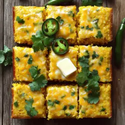 To make Jalapeno Cheddar Cornbread, you need these ingredients: - 1 cup cornmeal - 1 cup all-purpose flour - 1 tablespoon baking powder - 1/2 teaspoon salt - 1/4 teaspoon cayenne pepper (optional for extra heat) - 1 cup buttermilk - 2 large eggs - 1/4 cup unsalted butter, melted - 1 cup shredded sharp cheddar cheese - 1-2 fresh jalapeños, seeded and diced - 2 tablespoons honey (optional, for sweetness) These ingredients work together to create a delightful blend of flavors and textures. You can tweak this recipe based on your taste. Here are some ideas: - Cayenne pepper: Skip it or add more for heat. - Honey: Use maple syrup or agave if you prefer. - Buttermilk: Swap with regular milk or a milk alternative. Adding a splash of vinegar can mimic buttermilk. - Jalapeños: Try other peppers like serrano or poblano for a different kick. Feel free to get creative with your choices! Understanding what each ingredient does helps you make the best cornbread. - Cornmeal: This gives the cornbread its main flavor and texture. It creates a hearty base. - Cheddar cheese: Sharp cheddar adds a rich, creamy taste and melts beautifully. - Jalapeños: These bring the heat and a fresh, bright flavor. They balance the cheese's richness. Each component plays a vital role in making your cornbread tasty and unique. For the full recipe, check out the details above. First, preheat your oven to 400°F (200°C). This step is key for great cornbread. While the oven warms up, take an 8-inch square baking dish. Grease it well or line it with parchment paper. This makes serving much easier later. In a large mixing bowl, add your dry ingredients. Use 1 cup of cornmeal and 1 cup of all-purpose flour. Next, add 1 tablespoon of baking powder, 1/2 teaspoon of salt, and 1/4 teaspoon of cayenne pepper if you want some extra kick. Whisk these together until they mix well. This helps the cornbread rise and taste great. Now, grab another bowl for the wet ingredients. Combine 1 cup of buttermilk, 2 large eggs, and 1/4 cup of melted unsalted butter. Whisk these together until smooth. If you like sweetness, add 2 tablespoons of honey at this stage. Mixing these well gives your cornbread a rich flavor. Pour the wet mixture into the dry ingredients. Stir gently until just combined. Remember, it’s okay if there are a few lumps. Over-mixing can make your cornbread tough. Once mixed, fold in 1 cup of shredded sharp cheddar cheese and 1-2 diced jalapeños. This step adds flavor and heat to your cornbread. Pour your batter into the prepared baking dish. Smooth the top with a spatula for even baking. Place the dish in your preheated oven. Bake for 20-25 minutes. To check if it’s done, insert a toothpick in the center. If it comes out clean, your cornbread is ready. Let it cool for a few minutes before slicing. Enjoy your delicious Jalapeno Cheddar Cornbread! For the detailed recipe, refer to the Full Recipe. To get the best texture in your cornbread, mix the dry and wet ingredients gently. Over-mixing makes the bread tough. Use a light hand to combine them. You want some lumps in the batter. This helps keep the cornbread soft and fluffy. Want to change the heat? Start with one jalapeño. Dice it finely and taste the batter. You can always add more if you like it spicy. If you want less heat, remove the seeds and membranes from the jalapeños. For those who love fire, add cayenne pepper. Just a little can make a big difference! I love serving this cornbread warm. Add a pat of butter on top for richness. Pair it with chili or soup for a hearty meal. It also goes well with grilled meats or barbecue. You can even serve it with a fresh salad for a lighter option. For fun, sprinkle some cilantro or extra jalapeño on top before serving. Check out the Full Recipe for more ideas! {{image_2}} You can switch up the cheese in your Jalapeno Cheddar Cornbread. Try using pepper jack for extra heat. Creamy mozzarella gives a nice pull without too much spice. If you want a sharp bite, go for gouda. Each cheese brings its own fun twist to the flavor. To make this cornbread gluten-free, swap out regular flour for a gluten-free blend. Look for blends that work well in baking. You can also use almond flour or chickpea flour. These options keep the texture light and airy. Just be sure to check your baking powder, as some brands may not be gluten-free. Feel free to get creative with mix-ins! Adding sweet corn gives a lovely pop of sweetness. Crisp bacon bits add a savory crunch. Fresh herbs like cilantro or chives brighten the flavor. You can even toss in some diced red pepper for color and taste. Each mix-in makes your cornbread unique and fun to eat. For the complete recipe, check out the Full Recipe link above. To keep your Jalapeno Cheddar Cornbread fresh, first let it cool. Wrap it in plastic wrap or foil. You can also place it in an airtight container. Store it at room temperature for up to two days. If you want to keep it longer, move it to the fridge for up to a week. When you are ready to enjoy leftovers, reheating is easy. Preheat your oven to 350°F (175°C). Place slices on a baking sheet lined with parchment paper. Heat for about 10-15 minutes until warm. You can also use a microwave. Heat one slice at a time for about 30 seconds. This keeps the bread soft and tasty. If you want to save your cornbread for later, freezing works well. Wrap each slice tightly in plastic wrap. Then, place the wrapped slices in a freezer bag. Label the bag with the date. You can freeze it for up to three months. When you are ready to eat it, thaw it in the fridge overnight. Then, reheat as usual. This method keeps the cornbread moist and flavorful. Enjoy! Yes, you can replace buttermilk. Use regular milk and add a bit of vinegar or lemon juice. Let it sit for about five minutes. This will give you a similar tangy flavor. The spice level depends on the jalapeños you use. If you want mild heat, remove the seeds and membranes. For more heat, leave some seeds in. You can also add cayenne pepper for an extra kick. This cornbread goes well with chili, soups, and barbecued meats. It also complements salads and can be served alongside grilled veggies. The cheese and jalapeños enhance many flavors. Yes, you can mix the dry and wet ingredients separately. Combine them just before baking. This keeps the batter fresh and fluffy. If your cornbread is dry, try adding a bit more buttermilk or melted butter next time. You can also serve it with butter or honey to add moisture. If it’s too late, you can soak it in some broth or serve it with a sauce. This blog post covered how to make Jalapeno Cheddar Cornbread from start to finish. We discussed ingredients, step-by-step instructions, tips for success, tasty variations, and storage methods. Remember, you can customize the recipe with different cheeses and spices. Trust your taste buds while experimenting. With the right technique, you'll enjoy a batch that is soft and flavorful. This cornbread is not just a side dish; it enhances many meals. Dive in, create, and savor this delicious treat!