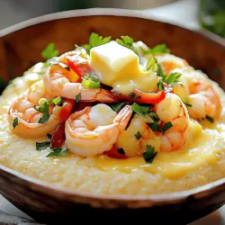 - 1 cup stone-ground grits - 4 cups water or chicken broth - 1 pound shrimp, peeled and deveined - 4 slices of smoked gouda cheese - 1/2 cup heavy cream - 3 tablespoons unsalted butter - 1 tablespoon olive oil - 3 cloves garlic, minced - 1 small yellow onion, finely chopped - 1 red bell pepper, diced - 1 teaspoon smoked paprika - 1/2 teaspoon cayenne pepper (adjust for spice level) - Salt and black pepper to taste - 2 green onions, chopped (for garnish) - Fresh parsley, chopped (for garnish) For great shrimp and grits, choose the best ingredients you can find. Look for fresh, wild-caught shrimp if possible. They taste better and are often more sustainable. Select stone-ground grits over instant ones. Stone-ground grits have a rich flavor and creamy texture. Fresh herbs, like parsley, add bright flavor. Smoked gouda cheese gives a nice smoky depth. Use high-quality broth or stock for added taste. This will elevate your dish. If you can't find stone-ground grits, try using polenta instead. It has a similar texture. For shrimp, you can use chicken or scallops if you prefer. If you want a dairy-free option, replace heavy cream with coconut milk. Nutritional yeast can give a cheesy flavor without dairy. If you don’t like smoked gouda, any cheese that melts well will work. Just remember to adjust the flavors as needed. To make perfect grits, start by boiling four cups of water or chicken broth. I prefer broth for extra flavor. Once it boils, slowly add one cup of stone-ground grits. Stir gently as you pour to avoid clumps. Lower the heat to a simmer. Cook the grits for about 20 to 25 minutes. Stir occasionally to keep them smooth. If they get too thick, just add a splash of water or broth. You want a creamy texture that feels comforting. While the grits cook, heat a large skillet over medium heat. Add one tablespoon of olive oil and one tablespoon of unsalted butter. Once hot, toss in one finely chopped yellow onion, one diced red bell pepper, and three minced garlic cloves. Sauté for about five minutes until the veggies soften and smell great. Next, add one pound of peeled and deveined shrimp. Season them with one teaspoon of smoked paprika, half a teaspoon of cayenne pepper, salt, and black pepper. Cook until the shrimp turn pink, which takes about three to four minutes. Lower the heat and stir in half a cup of heavy cream and four slices of smoked gouda cheese. Mix until the cheese melts and everything is well combined. Now it’s time to bring it all together. Spoon the creamy grits into bowls, making a nice base. Top each bowl with the shrimp mixture. For a finishing touch, add a pat of the remaining butter on top. Finally, garnish with chopped green onions and fresh parsley for color and flavor. This dish looks and tastes amazing! Try this full recipe to impress your family and friends. To make grits creamy, use stone-ground grits. They have a great texture and flavor. Start with water or chicken broth for added taste. Bring it to a boil, then slowly stir in the grits. Cook them on low heat, stirring often. This step helps the grits absorb liquid and become soft. If they get too thick, add more broth or water. Aim for a smooth, creamy consistency. Don't rush this part; good grits take time. For the shrimp mixture, start with fresh shrimp. Peel and devein them for the best flavor. Use smoked paprika to give a nice depth. Adjust cayenne pepper based on how spicy you want it. Sauté onions and bell peppers until soft. This adds sweetness and flavor to the dish. Don't forget the garlic! It brings a wonderful aroma. Use heavy cream and smoked gouda cheese to make it rich and creamy. Stir everything together for a delicious mix. Serve your shrimp and grits hot for the best taste. Spoon the creamy grits into bowls first. Then, top them with the shrimp mixture. Add a pat of butter on top for extra richness. Garnish with green onions and parsley for color. You can pair this dish with a fresh salad. A light, crisp salad balances the richness of the grits. Enjoy with a glass of iced tea or lemonade. This meal is perfect for lunch or dinner. Check out the Full Recipe for more details! {{image_2}} To add a kick, use cayenne pepper. Start with half a teaspoon. Taste the dish, then add more if you like heat. You can also add hot sauce when serving. A few dashes can brighten the flavor. If you want more spice, try adding diced jalapeños. They bring a fresh heat that works well with shrimp. Adding veggies boosts nutrition and flavor. Bell peppers, onions, and tomatoes work great. You can also consider spinach or kale for greens. Sauté them with the shrimp for a colorful dish. Not only do they add taste, but they also make the meal more filling. Feel free to mix in whatever veggies you enjoy. If you want a vegetarian option, swap shrimp for mushrooms. Cook them until they brown and soak up flavor. For a vegan version, use vegetable broth instead of chicken broth. You can also replace heavy cream with coconut milk. It gives a nice creaminess and adds a hint of sweetness. Check out the Full Recipe for ideas on making it plant-based. To keep leftover shrimp and grits fresh, place them in an airtight container. Let them cool to room temperature before sealing. Store them in the fridge for up to three days. Make sure to label the container with the date. This way, you can enjoy your flavorful comfort food later. When ready to eat, you can reheat shrimp and grits easily. Use the microwave for quick reheating. Place the dish in a microwave-safe bowl, and cover it with a damp paper towel. Heat in 30-second intervals, stirring between each. If using a stovetop, heat on low in a skillet. Add a splash of water or cream to keep it creamy. Stir often to avoid burning. Freezing shrimp and grits is a great meal prep option. To freeze, portion the dish into freezer-safe containers. Make sure to leave some space at the top for expansion. Label the containers with the date. Frozen shrimp and grits can last for up to three months. When ready to use, thaw in the fridge overnight. Reheat as mentioned above for a quick meal. Enjoy the taste of shrimp and grits anytime! For the complete cooking instructions, check out the Full Recipe. It takes about 40 minutes to make shrimp and grits. You spend 10 minutes prepping, and the cooking takes around 30 minutes. This gives you creamy grits and delicious shrimp. Yes, you can use frozen shrimp. Just make sure to thaw them first. You can place them in cold water for about 15-20 minutes. This helps them cook evenly. Some great sides to serve include: - Collard greens - A fresh garden salad - Fried green tomatoes - Cornbread These sides add flavor and texture to your meal. You can make the grits ahead of time. Store them in the fridge for up to two days. When ready to serve, reheat with a little broth or water. Cook the shrimp fresh to keep them tender and juicy. For the full recipe, check out the detailed instructions above. In this post, we explored the key ingredients for shrimp and grits, focusing on quality and substitutes. I provided step-by-step instructions for preparation and cooking. You learned tips for creamy grits and flavor boosts for the shrimp. We also discussed fun variations and how to store leftovers. Remember, shrimp and grits is a versatile dish. You can make it your own with style and taste. Enjoy this dish and share it with others!