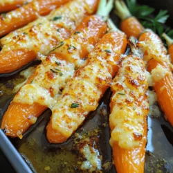 Garlic Parmesan Roasted Carrots need simple and fresh ingredients. Using high-quality items makes a big difference in flavor. Here is what you will need: - 1 pound baby carrots, peeled - 3 tablespoons olive oil - 4 cloves garlic, minced - 1 teaspoon dried thyme - 1 teaspoon paprika - 1/2 cup grated Parmesan cheese - Salt and pepper to taste - Fresh parsley for garnish (optional) These ingredients come together to create a tasty side dish. The garlic and Parmesan add rich flavors that pair well with many meals. You can use these carrots to impress guests or enjoy a cozy dinner at home. For more details on how to prepare this dish, check out the Full Recipe. - Preheat your oven to 425°F (220°C). - In a large bowl, mix the olive oil, minced garlic, dried thyme, paprika, salt, and pepper. - Add the baby carrots to the bowl and toss until coated. - Spread the carrots on a baking sheet lined with parchment paper. - Roast the carrots for about 20 minutes, turning halfway through. - Sprinkle grated Parmesan cheese over the carrots and roast for an additional 5-7 minutes. - Let them cool for a minute and garnish with fresh parsley if desired. For the full recipe, refer to the instructions provided earlier. Enjoy your tasty Garlic Parmesan Roasted Carrots! To make the best garlic Parmesan roasted carrots, start with fresh baby carrots. Their sweet flavor shines through. You want to coat them evenly with oil and spices. This ensures they roast uniformly and become tender. Feel free to change the seasoning to suit your taste. Add more garlic for extra punch or skip the paprika if you prefer mild flavors. You can also roast the carrots longer for softer bites. For firmer carrots, reduce the roasting time. These roasted carrots pair well with grilled meats. They also complement vegetarian dishes nicely. Serve them at holiday dinners for a festive touch or enjoy them during casual family meals. Their versatility makes them a great addition to any table. {{image_2}} - Incorporate different herbs like rosemary or oregano for a unique taste. These herbs add depth and aroma, enhancing the overall flavor. - Add a splash of balsamic vinegar for an extra flavor layer. This tangy addition brightens the dish and balances the richness of the cheese. - Experiment with different cheese options such as feta or mozzarella. Both add a different texture and flavor, making the dish versatile. - Use nutritional yeast for a vegan-friendly version. It provides a cheesy flavor without dairy, perfect for plant-based diets. - Try using other root vegetables like parsnips or sweet potatoes. They roast well and bring their own sweetness, adding variety to your meals. - A mixed vegetable medley can enhance the dish. Combine carrots with bell peppers or zucchini for added color and nutrition. For the complete Garlic Parmesan Roasted Carrots recipe, check out the [Full Recipe]. Store any leftover Garlic Parmesan Roasted Carrots in an airtight container in the refrigerator. They taste best when eaten within 3-4 days. This helps keep their flavor fresh and delicious. For the best texture, reheat the carrots in the oven. If you need a quick option, you can use a microwave. Just add a splash of water when microwaving to keep them from drying out. This little trick helps maintain their yummy flavor. I do not recommend freezing these carrots. Freezing can change their texture and make them less enjoyable. It's best to eat them fresh or use leftovers within a few days for the best taste. Yes, you can substitute with nutritional yeast for a vegan option. Nutritional yeast offers a cheesy flavor without dairy. This makes your dish suitable for everyone, including vegans. Typically, 20-30 minutes total, depending on desired tenderness. For crunchier carrots, aim for 20 minutes. If you like them softer, extend roasting to 30 minutes. Just keep an eye on them! Great alongside roasted chicken, grilled steak, or as part of a veggie platter. These carrots add color and flavor to any meal. They also make a delightful side for holiday dinners or family gatherings. Look for a tender texture and a slightly caramelized exterior. You can poke them with a fork. If it goes through easily, they are ready. The caramelization adds a lovely sweetness that enhances the dish. Roasting baby carrots with garlic and Parmesan is simple and rewarding. We covered the best ingredients, preparation steps, and tips to elevate your dish. You learned how to adjust flavors and pair with various meals. This easy recipe can shine at any dinner. Remember, experimenting with seasonings can make it even more enjoyable. Enjoy your Garlic Parmesan Roasted Carrots, and share these tips with friends for a delightful culinary experience!
