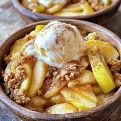 For a great apple crisp, gather these main ingredients: - 6 medium apples (Granny Smith or Honeycrisp), peeled, cored, and sliced - 1 tablespoon lemon juice - 1 teaspoon ground cinnamon - 1/2 teaspoon nutmeg - 1 cup brown sugar, packed - 1 cup old-fashioned oats - 1/2 cup all-purpose flour - 1/2 cup unsalted butter, melted - 1/4 teaspoon salt - Ice cream or whipped cream (for serving, optional) When measuring your ingredients, be precise. Use a dry measuring cup for the oats and flour. Pack the brown sugar tightly for the best sweetness. I suggest using a kitchen scale for the butter. One stick of butter is usually 1/2 cup. This helps keep all flavors balanced. I love serving apple crisp warm. Top it with a scoop of ice cream or a dollop of whipped cream. A sprinkle of cinnamon on top adds a nice touch. For a twist, try adding caramel sauce. This makes a delightful contrast to the tart apples. Enjoy your sweet treat! Start by gathering your ingredients. You will need six medium apples. I like to use Granny Smith or Honeycrisp for their crispness. Peel, core, and slice the apples. This takes about 10 minutes. Next, toss the apple slices in a bowl with one tablespoon of lemon juice. The lemon juice keeps the apples fresh. Add one teaspoon of ground cinnamon and half a teaspoon of nutmeg. Mix well until the apples are coated. Then, take a greased 9x13 inch baking dish. Spread the apple mixture evenly in the dish. This helps with even cooking. In another bowl, mix one cup of brown sugar, one cup of old-fashioned oats, half a cup of all-purpose flour, and half a cup of melted butter. Add a pinch of salt (one-fourth teaspoon) to balance the sweetness. Stir until the mixture is crumbly. Preheat your oven to 350°F (175°C). Once it's ready, pour the oat mixture over the apples. Spread it evenly to cover all the fruit. This will create a nice layer on top. Bake the dish in the preheated oven for 40 to 45 minutes. You want the apples to be tender and the topping to be golden brown. After baking, remove the dish from the oven. Let it cool for 10 to 15 minutes. This cooling time helps the crisp set. You can serve it warm in individual bowls. For a special touch, add a scoop of ice cream or a dollop of whipped cream on top. Sprinkle extra cinnamon for a nice look. Enjoy your Classic Apple Crisp Delightful and Easy Dessert! For the complete recipe, refer to the [Full Recipe]. To make the best apple crisp, choose the right apples. I like to use Granny Smith or Honeycrisp apples. Granny Smith adds tartness, while Honeycrisp gives a sweet crunch. Mix different types for great flavor. Aim for six medium apples, peeled, cored, and sliced for your crisp. The topping is key to a great apple crisp. For the best texture, use old-fashioned oats and brown sugar. Combine them with flour and melted butter. This mix should feel crumbly. Spread it evenly over the apples. Bake until golden brown. A perfect topping is crunchy and sweet. Sometimes, your apple crisp might not turn out right. If your topping is too soggy, try using less butter. You can also bake it longer to dry it out. If your apples are too firm, slice them thinner next time. Remember to let it cool for a bit before serving. This helps set the topping and makes it easier to scoop. For the full recipe, check out the detailed steps and measurements. Enjoy making your classic apple crisp! {{image_2}} You can make a gluten-free apple crisp with a few easy swaps. Use gluten-free oats instead of regular oats. Replace all-purpose flour with almond flour or a gluten-free flour blend. The taste remains great, and everyone can enjoy it. To make a vegan apple crisp, use coconut oil or vegan butter in place of regular butter. For the topping, swap brown sugar with coconut sugar or maple syrup. This keeps the taste rich and sweet while being kind to our furry friends. Feel free to play with flavors in your apple crisp. Add chopped nuts like walnuts or pecans for crunch. You can mix in dried fruit such as raisins or cranberries for extra sweetness. Spices like ginger or cardamom can also bring a new twist. Personalize your dish to match your taste! For the complete recipe, check out the [Full Recipe]. To keep your apple crisp fresh, store it in an airtight container. Let it cool fully before sealing. Place the container in the fridge. It will stay good for about 3 to 5 days. If you want to store it longer, freezing is a great option. When you're ready to enjoy your apple crisp again, preheat your oven to 350°F (175°C). Place the crisp in a baking dish, cover it with foil, and heat it for about 15 to 20 minutes. This helps keep the topping crispy. You can also microwave individual servings for about 30 seconds or until warm. To freeze apple crisp, let it cool completely. Cut it into portions and wrap each piece in plastic wrap. Then, place the wrapped portions in a freezer bag or container. It can stay in the freezer for up to 3 months. When ready to eat, thaw it in the fridge overnight, then reheat as mentioned earlier. Enjoy your Classic Apple Crisp even after a long time! To make Classic Apple Crisp without oats, use crushed nuts or flour. You can mix 1 cup of finely chopped nuts with the same amount of flour. Combine this with melted butter and sugar. This mixture will provide a nice crunch. Spread it over the apples just like the oat topping. Bake it as usual for a delicious result. This option is great for those who prefer a nutty flavor. Yes! You can use many fruits in a crisp. Pears, peaches, or berries work well. Each fruit brings a unique flavor. For a berry crisp, mix blueberries and strawberries. For a stone fruit crisp, use ripe peaches or plums. Just remember to adjust the sugar based on the fruit's sweetness. This keeps your dessert balanced and tasty. Classic Apple Crisp can be stored for up to five days. Place it in an airtight container in the fridge. If you want to keep it longer, freeze it for up to three months. Let it cool completely before freezing. To reheat, bake it in the oven until warm. Enjoy it warm for the best taste! You can find the Full Recipe for more guidance. This guide covers everything you need for a delicious apple crisp. We explored the key ingredients and provided easy steps for preparation and baking. You learned tips for choosing the best apples and perfecting the topping. Variations and storage tips help you enjoy it longer. Remember, making apple crisp can be simple and fun. Experiment with flavors and enjoy your sweet treat with friends and family.