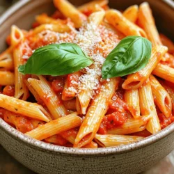 To make Spicy Roasted Red Pepper Pasta, gather these ingredients: - 12 oz pasta (penne or spaghetti) - 2 large red bell peppers, roasted and peeled - 3 tablespoons olive oil - 3 cloves garlic, minced - 1 teaspoon red pepper flakes (adjust to taste) - 1 cup vegetable broth - 1/2 cup heavy cream (or coconut cream for a dairy-free option) - Salt and black pepper to taste - 1/4 cup grated Parmesan cheese (optional) - Fresh basil leaves, for garnish When picking fresh ingredients, focus on these tips: - Select red bell peppers that are firm and shiny. Look for ones without blemishes. - Choose garlic bulbs that feel heavy and have tight skins. Avoid any that are sprouting. - For pasta, look for high-quality brands that list semolina as the main ingredient. - Fresh basil should have vibrant green leaves and a strong aroma. Avoid wilted or brown leaves. You can make changes if you need to. Here are some ideas: - Swap penne or spaghetti with any pasta type you enjoy, like fusilli or fettuccine. - Use roasted tomatoes if red bell peppers are not available. - Try using vegetable stock instead of broth for a richer flavor. - For a lighter dish, replace heavy cream with almond or cashew cream. - If you avoid cheese, skip the Parmesan or use a vegan cheese alternative. These tips and ideas make cooking fun and easy! You can find the full recipe for Spicy Roasted Red Pepper Pasta to enjoy this tasty dish. First, we need to roast the red bell peppers. You can use a broiler or a grill. Place the peppers directly under the heat. Turn them often until their skins are charred and blistered. This should take around 10 to 15 minutes. Once done, put them in a bowl and cover it with plastic wrap. This helps steam the peppers. After about 10 minutes, let them cool. Next, peel off the skin, remove the seeds, and chop the peppers into small pieces. Now, grab a large pot and fill it with water. Add a good amount of salt and bring it to a boil. Once boiling, add your pasta. I recommend penne or spaghetti for this dish. Cook according to the package directions until the pasta is al dente. This usually takes around 8 to 10 minutes. After cooking, drain the pasta but save a little water. We might need it later for the sauce. For the sauce, toss the roasted red peppers, olive oil, minced garlic, red pepper flakes, vegetable broth, and heavy cream into a blender. Blend until it becomes smooth. You want a creamy texture. Taste it and add salt and pepper if needed. If you like it spicy, feel free to add more red pepper flakes. Next, take a large skillet and heat it over medium heat. Pour the blended sauce into the skillet. Let it simmer for about 5 minutes. Stir it occasionally to keep it smooth. If the sauce seems too thick, add a splash of the reserved pasta water. Finally, add the cooked pasta to the skillet. Toss it well to coat the pasta with the sauce. If you want, sprinkle in some grated Parmesan cheese. Serve hot and garnish with fresh basil leaves for a lovely finish. You can find the full recipe to keep handy. To get the sauce just right, you need balance. If the sauce is too thick, add a splash of pasta water. This will help make it creamy without losing flavor. Blend the roasted peppers well. A smooth sauce coats the pasta nicely. If it's too thin, let it simmer a bit longer. This will help thicken it up. Remember, you want a velvety texture that clings to the pasta. Roasting the red peppers is key. It brings out their natural sweetness and adds depth. Use high heat to blister the skins. This adds a smoky flavor. When cooking the pasta, always salt the water. This is the best way to enhance the pasta's taste. Cook it until al dente for the best bite. For the sauce, blending is essential. It creates a smooth and rich base for your dish. This pasta pairs well with a simple salad. A mixed greens salad with a light vinaigrette works great. You can also serve it with garlic bread. The crunch of the bread complements the creamy sauce. For a protein boost, grilled chicken or shrimp are excellent choices. They add substance without overpowering the flavors. You might also consider a glass of white wine. A crisp Sauvignon Blanc enhances the meal's taste. Check out the Full Recipe for more details on making this delightful dish! {{image_2}} You can easily make this dish vegetarian or vegan. To go vegan, swap heavy cream for coconut cream. This change keeps the creamy texture while adding a slight sweetness. You can also use nutritional yeast instead of Parmesan cheese for a cheesy flavor without dairy. You might want to add some protein for more substance. Grilled chicken or shrimp pairs well with the sauce. For a plant-based option, try chickpeas or lentils. You can also toss in veggies like spinach, zucchini, or cherry tomatoes. They add color and nutrition to your meal. Adjust the heat to fit your taste. If you love spice, add more red pepper flakes. For a milder version, reduce the amount or leave them out. You can also add a splash of hot sauce to kick up the flavor. Just remember, you can always add more spice later, but it’s hard to take it out! For the full recipe, check out the Spicy Roasted Red Pepper Pasta section. After enjoying your spicy roasted red pepper pasta, store leftovers in an airtight container. Let the pasta cool down first. Once cooled, cover tightly and place it in the fridge. The pasta will stay fresh for about 3 to 4 days. For best taste, eat it within this time. To reheat, you can use a stovetop or microwave. If using the stovetop, add a splash of water or broth to the pasta. Heat it over low heat, stirring gently. This keeps the pasta moist. If you prefer the microwave, cover the container loosely. Heat in short bursts, stirring in between, until hot. If you want to keep your pasta longer, freezing is a great option. Place the cooled pasta in a freezer-safe container. Make sure to leave some space for expansion. You can freeze it for up to 2 months. When you’re ready to eat, thaw it in the fridge overnight. Reheat it as mentioned earlier. For the best flavor, add fresh basil right before serving. For the full recipe, check the main recipe section. To make Spicy Roasted Red Pepper Pasta, start by roasting two large red bell peppers. You can roast them under a broiler or on a grill. Turn them until the skins are charred. After roasting, place the peppers in a bowl and cover with plastic wrap for about 10 minutes. This helps them steam and cool. Once cool, peel off the skin, remove the seeds, and chop the peppers. Next, cook 12 ounces of pasta, like penne or spaghetti, in salted boiling water until al dente. Drain the pasta, but save a bit of the water for later. Now, blend the roasted peppers with three tablespoons of olive oil, three minced garlic cloves, one teaspoon of red pepper flakes, one cup of vegetable broth, and half a cup of heavy cream. Blend until smooth. Pour this sauce into a skillet over medium heat and let it simmer for about five minutes. If it’s too thick, add a bit of the reserved pasta water. Finally, mix the cooked pasta with the sauce, then serve hot. You can garnish it with fresh basil or grated Parmesan cheese if you like. For the full recipe, check the earlier section. For this dish, I recommend using penne or spaghetti. Both types hold the sauce well. Penne’s tube shape captures the sauce in each bite. Spaghetti offers a classic look and feel. Either choice works great, so pick your favorite. Yes, you can make the sauce ahead of time. Blend the roasted peppers and keep the sauce in an airtight container in the fridge. It will stay fresh for up to three days. When you’re ready to eat, simply heat it up and toss it with freshly cooked pasta. This saves time on busy days. Absolutely! Spicy Roasted Red Pepper Pasta is great for meal prep. You can cook a big batch and store it in individual containers. Just separate the pasta and sauce to keep them fresh. Reheat them when you’re ready to eat. This dish holds up well in the fridge for about four days. To adjust the recipe for more servings, simply double the ingredients. Use 24 ounces of pasta, four bell peppers, and increase the other ingredients accordingly. This way, you can serve a larger group without losing flavor. Just make sure to use a big enough pot for cooking and a larger skillet for the sauce. This post covered all you need for Roasted Red Pepper Pasta. You learned about fresh ingredients, how to make the sauce, and cooking tips. I shared ways to customize the dish and storage ideas, plus answers to common questions. As you cook this meal, remember that you can adjust it to your taste. Enjoy the process and make it your own! Happy cooking!