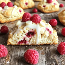 To make these delightful white chocolate raspberry scones, gather these simple ingredients: - 2 cups all-purpose flour - 1/2 cup granulated sugar - 2 teaspoons baking powder - 1/2 teaspoon salt - 1/4 cup cold unsalted butter, cubed - 1/2 cup heavy cream - 1 large egg - 1 teaspoon vanilla extract - 1 cup fresh raspberries - 1/2 cup white chocolate chips (plus extra for topping) - 1 tablespoon milk (for brushing) These ingredients create a rich and tasty scone. The white chocolate adds sweetness, while the raspberries bring a fresh burst of flavor. You can easily swap some ingredients if needed: - Flour: Use whole wheat flour for a nuttier taste. - Sugar: Coconut sugar works for a lower glycemic index. - Butter: Vegan butter or coconut oil can replace unsalted butter. - Cream: Substitute with buttermilk or a non-dairy milk for a lighter option. - Egg: Use a flax egg (1 tablespoon ground flaxseed mixed with 2.5 tablespoons water) for a vegan version. These swaps keep the scones delicious while fitting your dietary needs. Feel free to make these scones your own by adding extras: - Nuts: Chopped almonds or pecans add crunch. - Zest: Lemon or orange zest brightens the flavor. - Spices: A dash of cinnamon or nutmeg can enhance warmth. - Chocolate: Dark chocolate chips offer a richer taste. These add-ins personalize your scones and make them even more special. For the complete recipe, check out the [Full Recipe]. To make these delightful scones, first gather your ingredients. You will need flour, sugar, baking powder, salt, butter, cream, egg, vanilla, raspberries, and white chocolate chips. Start by preheating your oven to 425°F (220°C). Line a baking sheet with parchment paper. This ensures easy cleanup later. In a large bowl, whisk together the flour, sugar, baking powder, and salt. Then, add the cold butter. Use a pastry cutter or your fingers to mix until it looks like coarse crumbs. In another bowl, mix heavy cream, egg, and vanilla together. Pour this into the flour mixture and stir gently. Be careful not to overmix, or your scones may be tough. Next, fold in the raspberries and white chocolate chips. Turn the dough onto a floured surface. Shape it into a disc about one inch thick. Cut this disc into eight wedges, like cutting a pizza. Place them on the baking sheet, leaving space between each scone. Brush the tops with milk and add extra chocolate chips if you like. Bake for 15 to 20 minutes until golden brown. For fluffy scones, keep your ingredients cold, especially the butter. Don’t overwork the dough. This keeps the scones light. If you want a shiny top, brush with milk or egg wash before baking. Lastly, let them cool on a wire rack, so they firm up nicely. For the full recipe, refer to the complete instructions provided earlier. To make fluffy scones, use cold ingredients. Cold butter is key here. Cut it into small pieces before mixing. This helps create air pockets in the dough. Also, avoid overmixing. Mix until the dough just comes together. This keeps the scones light and airy. Lastly, bake them in a hot oven. A high temperature helps them rise quickly. Many home cooks make a few common mistakes. One mistake is using warm butter. Warm butter can lead to dense scones. Another mistake is overmixing the dough. This makes the scones tough instead of tender. Make sure to fold in the raspberries gently. If you crush them, the dough may turn pink and lose texture. Finally, watch the baking time closely. Check your scones a few minutes early. Serve your scones warm for the best taste. They pair perfectly with tea or coffee. For a special touch, drizzle melted white chocolate on top. Add some fresh raspberries on the side for color. You can also serve them with clotted cream or whipped cream. This adds a rich flavor and creamy texture. Enjoy them as a lovely afternoon treat or a tasty breakfast! For the full recipe, check the details above. {{image_2}} You can change the flavor of your scones easily. If you want a twist, try using blueberries or strawberries instead of raspberries. Both fruits add a sweet burst. You could also try dried fruits like cranberries. They give a nice chew and a different taste. Citrus zest, like lemon or orange, can brighten the scone, too. The options are endless, so have fun with your favorite fruits! Do you need gluten-free scones? It’s simple to adapt this recipe. Just swap the all-purpose flour for a gluten-free blend. Make sure to add a bit of xanthan gum for texture. You can also use almond flour for a nutty flavor. If you want a lighter scone, try using low-fat cream or yogurt instead of heavy cream. These changes keep your scones tasty without gluten. Toppings can make your scones even better. You can drizzle melted white chocolate over the top for extra sweetness. A sprinkle of powdered sugar adds a nice touch and looks great. If you want something fresh, serve your scones with whipped cream or a dollop of yogurt. You might consider a fruit compote for a fruity twist. Each topping brings a new layer of flavor. To keep your scones fresh, place them in an airtight container. This helps maintain their soft texture. Line the container with parchment paper to absorb moisture. Store at room temperature for up to two days. For longer freshness, consider refrigerating them. Just remember to let them come to room temperature before serving. Reheating scones brings back their warm, fresh taste. Preheat your oven to 350°F (175°C). Place the scones on a baking sheet. Heat them for about 5 to 10 minutes. This method keeps them soft and fluffy. You can also use a microwave if you’re in a hurry. Just warm them for 10-15 seconds. They may not be as crisp, but they'll still taste great! If you want to save scones for later, freezing is a great option. Wrap each scone tightly in plastic wrap. Then, place them in a freezer-safe bag. This keeps them fresh for up to three months. When you're ready to eat, thaw them in the fridge overnight. You can then reheat them in the oven for the best results. Enjoy these treats anytime with this simple storage process! You know scones are done when they turn golden brown. A toothpick should come out clean when you poke the center. Bake your scones at 425°F (220°C) for 15-20 minutes. Keep an eye on them as they bake. If they look golden and smell amazing, it’s time to take them out. Yes, you can use frozen raspberries! Just make sure to thaw and drain them first. This step keeps the dough from getting too wet. Frozen raspberries may be softer, so handle them gently when mixing. They add a nice burst of flavor, even if they are not fresh. You can serve these scones with many tasty treats. A cup of tea or coffee pairs nicely. You might also enjoy them with clotted cream or butter. For an extra touch, drizzle some melted white chocolate on top. Fresh raspberries on the side brighten the plate. Check out the Full Recipe for more ideas! In this blog post, I covered the essential ingredients for making scones, including substitutions and optional add-ins. You also learned step-by-step instructions for preparation and baking, along with helpful tips for perfect results. I shared ways to achieve fluffy scones, common mistakes to avoid, and tasty serving suggestions. Lastly, I provided variations for flavors and dietary needs, as well as storage tips. With this guide, you are ready to bake delicious scones. Enjoy experimenting with your favorite ingredients!