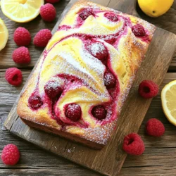 To make this Easy Lemon Raspberry Loaf, you will need: - 1 ¾ cups all-purpose flour - 1 cup granulated sugar - ½ cup unsalted butter, softened - 2 large eggs - 1 teaspoon vanilla extract - 1 tablespoon lemon zest - ½ cup freshly squeezed lemon juice - 1 teaspoon baking powder - ½ teaspoon baking soda - ¼ teaspoon salt - 1 cup fresh raspberries (or frozen, thawed, and drained) You can add a light touch of sweetness with: - Powdered sugar for dusting If you want to tweak the recipe, here are some good swaps: - Use coconut oil or applesauce instead of butter. - For eggs, try flaxseed meal mixed with water. - Choose gluten-free flour if you need a gluten-free loaf. These swaps help you enjoy the loaf without missing out on flavor! First, preheat your oven to 350°F (175°C). This step is key for even baking. Next, grab a 9x5-inch loaf pan. You can grease it with butter or line it with parchment paper. Lining the pan makes it easy to remove the loaf later. In a large bowl, combine the softened butter and granulated sugar. Use a hand mixer or stand mixer to cream them until light and fluffy. This should take about 3 to 4 minutes. Next, add the eggs one at a time. Make sure to mix well after each addition. Then, stir in the vanilla extract and lemon zest. Mixing them well ensures a nice flavor throughout the loaf. Now, in another bowl, whisk together the flour, baking powder, baking soda, and salt. This helps to evenly distribute the leavening agents. Gradually add this dry mix to your wet ingredients. Alternate this with the lemon juice, starting and ending with the flour mix. Be careful not to overmix; just stir until combined. Finally, gently fold in the fresh raspberries. This adds a delightful burst of flavor. When you fold, try not to break the berries too much. You want to keep those lovely, juicy bites intact. Remember, for the full recipe, check the detailed instructions above. To ensure your loaf is moist and flavorful, follow these simple steps: - Use room temperature butter; it mixes better. - Don’t skip the lemon zest; it adds great flavor. - Measure flour accurately; too much can dry out the loaf. - Always check your oven temperature; an oven thermometer can help. Common mistakes can ruin your loaf. Here’s how to avoid them: - Do not overmix the batter. Mix until just combined for a light loaf. - Ensure you bake for the full time. Underbaking leads to a soggy center. - If you see the top browning fast, cover it with foil. Serving your lemon raspberry loaf can be fun and easy: - Slice it after it cools, about 30 minutes on a wire rack. - Dust the top with powdered sugar for a sweet touch. - Pair it with whipped cream or a dollop of yogurt for added taste. - Enjoy it with a cup of tea or coffee for a perfect treat. These tips will help you create a delightful and tasty lemon raspberry loaf. For the full recipe, check out the link provided. {{image_2}} You can add many flavors to your lemon raspberry loaf. Try using blueberries or strawberries for a fun twist. You can also mix in orange or lime zest for a different citrus taste. Dried fruits like cranberries or apricots can add sweetness too. If you want a vegan option, replace eggs with flax eggs or applesauce. Use coconut oil instead of butter for a plant-based fat. For a low-sugar version, try using a sugar substitute like stevia or erythritol. Adjust your liquids for the best result. Make your loaf look pretty by adding a lemon glaze on top. Mix powdered sugar with lemon juice for a sweet drizzle. You can also top it with fresh raspberries or lemon slices. A sprinkle of powdered sugar makes it look fancy too. For a colorful touch, serve with whipped cream or yogurt on the side. For the full recipe, check out Easy Lemon Raspberry Loaf. You can store your lemon raspberry loaf at room temperature for up to two days. Just wrap it in plastic wrap or foil to keep it fresh. If you want it to last longer, place it in the fridge. This will help it stay good for about a week. However, the loaf may become a bit dry in the fridge. To enjoy it fresh, bring it back to room temperature before serving. To freeze your loaf, first let it cool completely. Then, wrap it tightly in plastic wrap, followed by aluminum foil. This double wrapping helps prevent freezer burn. You can freeze the loaf for up to three months. When you’re ready to eat it, move it to the fridge overnight to thaw. For a quicker method, you can leave it on the counter for a few hours. To ensure your lemon raspberry loaf stays fresh, always store it in an airtight container. If kept at room temperature, it should stay good for two days. In the fridge, it can last about a week. Freezing extends its shelf life to three months. Always check for any signs of spoilage before eating. Enjoy this tasty treat while it’s still fresh! To check if your loaf is done, use a toothpick. Insert it into the center of the loaf. If it comes out clean, the loaf is ready. If there is batter on the toothpick, bake it a bit longer. The top should be golden brown. You can also lightly press the top; it should spring back. Yes, you can use frozen raspberries. Just thaw them first and drain any excess water. This helps keep the batter from getting too wet. Gently fold them into the batter to avoid breaking them apart. Frozen raspberries work great and still taste delicious in the loaf. You can serve the loaf with a cup of tea or coffee. It pairs well with a light cream cheese spread. You can also add fresh berries or a dollop of whipped cream on top. For a fun twist, try a scoop of vanilla ice cream alongside the slice. Each of these options adds a tasty touch to your snack. For the full recipe, check out the Easy Lemon Raspberry Loaf. This blog post covered how to make a delicious lemon raspberry loaf. We explored ingredients like flour, butter, and fresh raspberries. I shared step-by-step instructions and tips to ensure your loaf stays moist and flavorful. You can even try different fruits or make dietary adjustments to suit your needs. In the end, this loaf is simple to prepare and a delight to eat. Enjoy your baking adventure, and remember that small changes can make a big difference.