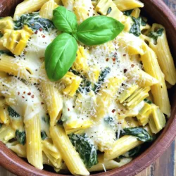 Cheesy Spinach Artichoke Pasta Delightful and Simple