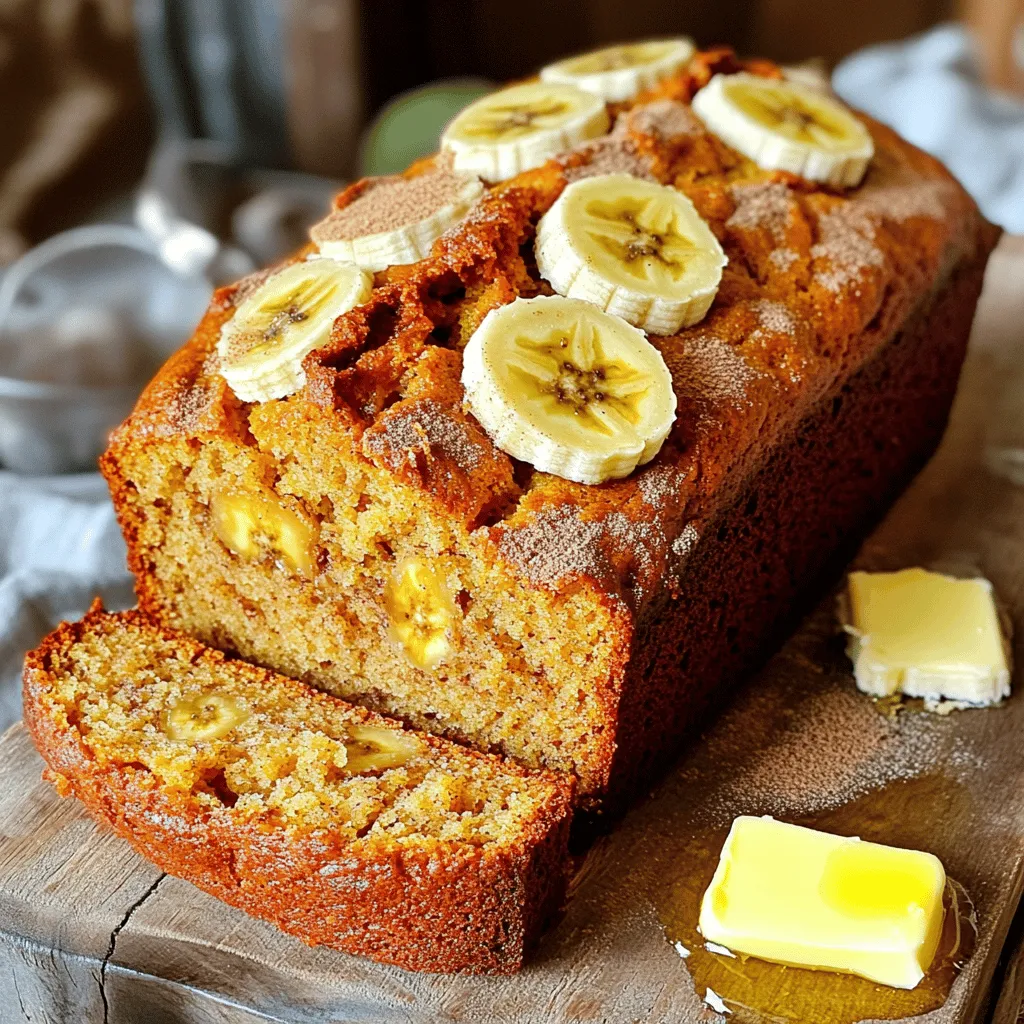 To make the best classic banana bread, gather these simple ingredients: - 3 ripe bananas, mashed - 1/3 cup melted butter - 1 teaspoon baking soda - Pinch of salt - 3/4 cup sugar (or 1/2 cup for less sweetness) - 1 large egg, beaten - 1 teaspoon vanilla extract - 1 cup all-purpose flour - 1/2 cup chopped walnuts or pecans (optional) - 1/2 teaspoon cinnamon (optional) Ripe bananas are key to great flavor. They should have brown spots. The brown spots mean they are sweet and soft. You can use them when they are very ripe. The butter adds richness. For a lighter bread, use less sugar. I like to mix in nuts for crunch, but it’s up to you. A dash of cinnamon gives warmth and adds flavor. This list helps you create a moist and tasty banana bread. Grab your ingredients, and let’s move on to the fun part: baking! Check out the [Full Recipe] to see how it all comes together. First, set your oven to 350°F (175°C). This is the perfect temperature for baking banana bread. While the oven heats up, grab a 4x8 inch loaf pan. Grease it well with butter or cooking spray. This step helps the bread slide out easily after baking. In a mixing bowl, combine the melted butter and mashed bananas. Use a fork or a masher to mix them until smooth. This mixture should be creamy and well-blended. The ripe bananas add natural sweetness and moisture to your bread. Now, stir in the baking soda and a pinch of salt. These ingredients will help your bread rise nicely. Next, add the sugar, beaten egg, and vanilla extract. Mix well until everything is fully combined. This step ensures a balanced flavor in your banana bread. Gently fold in the flour. Be careful not to overmix! Overmixing can make your bread tough. If you want, add in chopped nuts and cinnamon at this point. Fold them into the batter gently. They add a lovely crunch and extra flavor. Pour your batter into the prepared loaf pan. Smooth the top with a spatula for a nice finish. Bake in the preheated oven for 60-65 minutes. To check for doneness, insert a toothpick into the center. If it comes out clean, your bread is ready. Let it cool in the pan for about 10 minutes before transferring it to a wire rack. Enjoy the comforting aroma as it bakes! Ripe bananas are key for great banana bread. Look for bananas with brown spots. These spots mean the bananas are sweet and soft. Their natural sugars add flavor and moisture to the bread. If your bananas are green, wait a few days. Or, you can speed up the ripening by placing them in a paper bag. This traps the ethylene gas and helps them ripen faster. Always mash the bananas well. This helps them blend into the batter smoothly. Overmixing can ruin your banana bread. Mix just until the flour disappears. If you mix too much, the bread may turn tough. Also, handle the batter gently when adding nuts or spices. It’s best to store the batter in the fridge if you can’t bake it right away. This keeps it fresh. But try to bake it within a day for the best results. Banana bread is best right out of the oven. Slice it warm and spread a bit of butter on top. For a sweet twist, drizzle some honey over it. You can also add a sprinkle of cinnamon for extra flavor. Serve it with fresh banana slices. This makes a lovely presentation. Enjoy it with a cup of coffee or tea for a perfect snack! {{image_2}} You can make banana bread healthier by changing a few items. Whole wheat flour adds fiber. It gives a nutty taste too. If you want less sugar, cut it back to 1/2 cup. You won't miss the sweetness. You can also use honey or maple syrup for natural sweetness. Want to boost the flavor? Add chocolate chips for a sweet twist. They melt into the warm bread. Dried fruits like raisins or cranberries also work great. They add a chewy texture. Nuts, like walnuts or pecans, give a nice crunch. You can mix and match these extras. If you need a gluten-free version, use gluten-free flour. Almond flour or coconut flour are good choices. They change the flavor and texture a bit. You can also mix gluten-free flour with a bit of cornstarch for a lighter crumb. Always check for gluten-free labels on your ingredients. For the full recipe, check out the Deliciously Classic Banana Bread section above. To keep your banana bread fresh, wrap it well. Use plastic wrap or aluminum foil. This helps it stay moist. You can also place it in an airtight container. Store at room temperature for up to three days. If you want it to last longer, consider refrigeration. Just remember, this might change the texture a bit. Freezing banana bread is easy. First, let it cool completely. Then, slice the bread for easy thawing. Wrap each slice in plastic wrap. After that, place the wrapped slices in a freezer bag. Squeeze out the air before sealing. This helps prevent freezer burn. You can freeze banana bread for up to three months. To thaw frozen banana bread, take it out of the freezer. Leave it in the fridge overnight. If you're in a hurry, you can use the microwave. Unwrap the slice and microwave it for about 15 seconds. Check if it’s warm enough. If not, microwave in 5-second bursts. You can also reheat it in an oven. Preheat to 350°F (175°C) and heat for about 10 minutes. This will bring back its soft texture. For banana bread, bananas should be very ripe. Look for bananas with brown spots. The darker the skin, the sweeter the bananas. Ripe bananas give your bread a rich flavor and soft texture. The natural sugars develop more as they ripen. This is key for making your bread moist and tasty. Yes, you can use frozen bananas! Start by thawing them first. Place them in the fridge overnight or let them sit at room temperature. Once thawed, drain any extra liquid. Then, mash them like you would fresh bananas. They will still work well in your banana bread recipe. Homemade banana bread lasts about 3 to 4 days at room temperature. Store it in an airtight container to keep it fresh. If you want it to last longer, store it in the fridge. It can last up to a week in there. For even longer storage, freeze it. Just make sure to wrap it well to avoid freezer burn. Enjoy your banana bread for longer! In this post, we explored the key ingredients and steps for making banana bread. We covered tips for the right texture and how to avoid common mistakes. You learned about variations and storage options to keep your bread fresh. Banana bread is simple to make and you can customize it to fit your tastes. With the right ingredients, you’ll bake a treat that everyone will love. Enjoy baking and sharing your delicious banana bread!