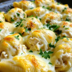 Chicken Alfredo Stuffed Shells Flavorful Dinner Recipe
