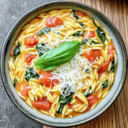 Creamy Tomato Spinach Orzo Flavor-Packed Delight