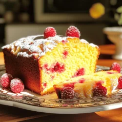 To make this loaf, gather these simple ingredients: - 1 cup fresh raspberries (or frozen, thawed) - 1/2 cup unsalted butter, softened - 1 cup granulated sugar - 2 large eggs - 1 teaspoon vanilla extract - 1/4 cup fresh lemon juice - Zest of 1 lemon - 1 1/2 cups all-purpose flour - 1 1/2 teaspoons baking powder - 1/4 teaspoon salt - Powdered sugar for dusting (optional) When baking, accurate measurements matter. Use a kitchen scale for best results. If you don’t have unsalted butter, salted works too. Just skip the added salt in the recipe. You can swap granulated sugar with coconut sugar or brown sugar for a different taste. For a dairy-free option, try coconut oil or a vegan butter substitute. You can use either fresh or frozen raspberries in this recipe. Fresh raspberries bring a bright taste and nice texture. They also add a lovely pop of color. Frozen raspberries are a great option, too. They are often picked at peak ripeness and are easier to find year-round. If using frozen, make sure to thaw them first and drain excess liquid. This will keep the batter from getting too wet. Using ripe raspberries will give your loaf a burst of flavor that you will love! Start by preheating your oven to 350°F (175°C). This step is key for even baking. Next, grab a 9x5-inch loaf pan. Grease the pan with butter or cooking spray. Then, line it with parchment paper. This helps the loaf come out easily after baking. In a large bowl, add the softened butter and granulated sugar. Use a mixer to cream them together. Beat for about 3-5 minutes. You want it to be light and fluffy. Next, add the eggs one at a time. Mix well after each egg. Now, stir in the vanilla extract, lemon juice, and lemon zest. This adds great flavor to your loaf. In a separate bowl, combine the all-purpose flour, baking powder, and salt. Whisk these dry ingredients together. This helps them mix evenly. Gradually add the dry mix to the wet ingredients. Stir gently until just combined. Be careful not to overmix. Then, fold in the raspberries. This will give your loaf bursts of fruity flavor. Now, you’re ready to pour the batter into the prepared loaf pan! For the full recipe, refer to the earlier section. To get a light and fluffy loaf, start by creaming the butter and sugar well. Mix for about three to five minutes. This step adds air, which helps the loaf rise. Next, add the eggs one at a time. Make sure to mix well after each egg. When you add the dry ingredients, be gentle. Overmixing can make the loaf dense. Just stir until you see no dry flour. Then, fold in the raspberries carefully to keep them whole. Knowing when your loaf is ready is key. Bake it in a preheated oven at 350°F (175°C) for 55 to 65 minutes. Check for doneness by inserting a toothpick into the center. If it comes out clean, your loaf is done. If it has wet batter on it, bake for a few more minutes. Keep an eye on it to avoid over-baking, which can dry it out. Garnishing can make your loaf look even better. Once cooled, slice the loaf and put it on a nice platter. You can dust the top with powdered sugar for a sweet touch. Fresh raspberries on the side add color and taste. For a special touch, drizzle a simple lemon glaze on top. Just mix powdered sugar with a bit of lemon juice until smooth. This adds a zesty finish to your loaf. For more details, check the Full Recipe. {{image_2}} You can easily change the flavor of your loaf. Adding nuts or other fruits makes it exciting. Try walnuts or pecans for a crunchy bite. You can also use blueberries or strawberries for a twist. Just fold them in gently with the raspberries. This keeps the loaf moist and yummy. If you need a gluten-free loaf, you have options. Use gluten-free flour instead of all-purpose flour. Make sure it has a 1:1 ratio for the best results. You can also add a bit of almond flour for extra flavor. The loaf will still be light and tasty. Just follow the same steps in the Full Recipe. Glazes or toppings can add extra fun to your loaf. Try a lemon glaze made with powdered sugar and lemon juice. It adds a sweet and tangy flavor. For a fruity touch, top with fresh raspberries or lemon zest. You can also sprinkle some toasted coconut on top. This makes each slice look pretty and inviting. Store leftover lemon raspberry loaf in an airtight container. This keeps it fresh and moist. Place it at room temperature for up to three days. If you want to keep it longer, refrigerate it. Wrap the loaf tightly in plastic wrap before placing it in the fridge. It will last for about a week this way. To freeze your lemon raspberry loaf, let it cool completely first. Slice the loaf into pieces for easier thawing. Wrap each slice in plastic wrap, then place them in a freezer bag. You can store it in the freezer for up to three months. When you’re ready to enjoy, simply remove a slice and let it thaw at room temperature. To reheat the loaf, preheat your oven to 350°F (175°C). Place the loaf or slices on a baking sheet. Heat for about 10-15 minutes until warm. You can also use the microwave for quick reheating. Place a slice on a microwave-safe plate and heat for 20-30 seconds. Enjoy your cake warm, and it will taste freshly baked! For the full recipe, check out the Easy Lemon Raspberry Loaf recipe above. Yes, you can use other fruits. Blueberries, blackberries, or chopped strawberries work well. Each fruit adds its own taste and color. They can replace the raspberries in equal amounts. Just make sure the fruit is fresh or properly thawed if frozen. This change keeps the loaf moist and tasty. To prevent sinking, mix the batter gently. Overmixing adds too much air, causing it to rise and then fall. Make sure your oven is preheated. A consistent temperature helps the loaf bake evenly. Also, check that the baking powder is fresh. Old baking powder may not work well, leading to a heavy loaf. Serve the loaf warm or at room temperature. Slice it thick for a hearty piece. A light dusting of powdered sugar adds charm. You can also add fresh raspberries on the side. This makes it look fancy and appetizing. If you like, pair it with a scoop of vanilla ice cream or a dollop of whipped cream. Enjoying it with tea or coffee makes for a delightful snack! For the full recipe, check the Easy Lemon Raspberry Loaf section above. In this post, we covered how to make an Easy Lemon Raspberry Loaf. We discussed the ingredients you need and different options for fresh or frozen raspberries. I shared step-by-step instructions to make your loaf perfect. You learned tips for texture, baking, and garnishing. We also explored variations like nuts and gluten-free choices, plus storage tips for leftovers. Baking is fun and offers room for creativity. Enjoy trying your own ideas with this tasty recipe!