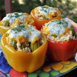 Pickle Ranch Chicken Stuffed Peppers Flavorful Delight
