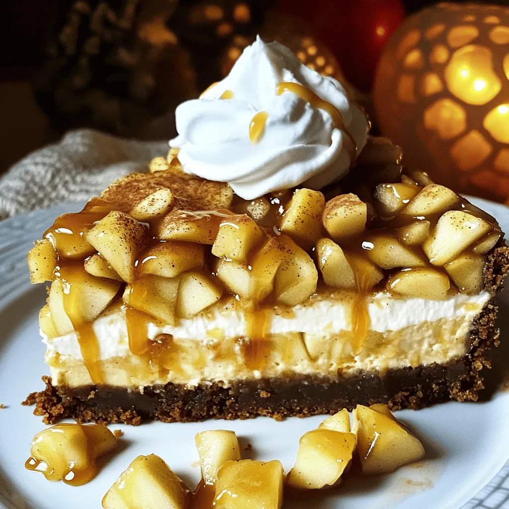 To make this delightful dessert, gather these ingredients: - 1 cup unsalted butter, melted - 1 cup brown sugar, packed - 1 cup granulated sugar - 2 large eggs - 2 teaspoons vanilla extract - 2 cups all-purpose flour - 1 teaspoon baking powder - 1/2 teaspoon baking soda - 1/2 teaspoon salt - 1 cup diced apples (peeled and cored) - 1 teaspoon cinnamon For the cheesecake layer, you will need: - 2 (8 oz) packages cream cheese, softened - 1/2 cup granulated sugar - 1 teaspoon vanilla extract - 2 large eggs - 1 cup caramel sauce (store-bought or homemade) If you need to substitute some ingredients, here are good options: - Use coconut oil instead of butter for a dairy-free version. - Swap brown sugar with coconut sugar for a lower glycemic option. - Applesauce can replace eggs for a vegan version. - Use gluten-free flour instead of all-purpose flour for a gluten-free treat. To get the best outcome, I recommend these tools: - A 9-inch springform pan is ideal for easy removal. - Use a hand mixer for smooth cream cheese blending. - A silicone spatula helps in folding the mixtures without overmixing. - A good quality caramel sauce enhances flavor; homemade is best! Having the right tools and ingredients makes this recipe a breeze. Enjoy creating your Caramel Apple Blondie Cheesecake! Start by preheating your oven to 350°F (175°C). This step is key for even baking. While your oven heats, grab a 9-inch springform pan. Grease the bottom and sides well. This helps the cheesecake release easily later. In a large mixing bowl, combine 1 cup of melted unsalted butter, 1 cup of brown sugar, and 1 cup of granulated sugar. Mix these well until they blend. Next, add 2 large eggs and 2 teaspoons of vanilla extract. Beat everything together until it's smooth and creamy. In another bowl, whisk together 2 cups of all-purpose flour, 1 teaspoon of baking powder, 1/2 teaspoon of baking soda, and 1/2 teaspoon of salt. Gradually stir this dry mix into the wet mixture. Be gentle; you want to mix until just combined. Finally, fold in 1 cup of diced apples and 1 teaspoon of cinnamon. This will add flavor and texture! Now, let’s make the cheesecake layer. In a separate bowl, beat together 2 packages of softened cream cheese and 1/2 cup of granulated sugar. Add 1 teaspoon of vanilla extract for extra flavor. Blend until it’s smooth. Then, add 2 large eggs one at a time, mixing well after each egg. This will ensure a creamy texture. Spread half of the blondie batter in your prepared pan. Make sure it covers the bottom evenly. Pour the cheesecake layer over this batter, smoothing it out. Drizzle half of the caramel sauce on top. Use a knife to swirl it gently for a pretty effect. Spoon the rest of the blondie batter on top, spreading it gently. Drizzle any leftover caramel sauce and swirl it lightly. Bake in your preheated oven for 45-50 minutes. Keep an eye on it. The edges should be golden brown, and the center should be set. After baking, let it cool at room temperature. Then, refrigerate for at least 4 hours or overnight. This helps the flavors meld together. Before serving, drizzle more caramel sauce on top. You can also add sliced apples and a sprinkle of cinnamon for a lovely touch! To get the best texture for your Caramel Apple Blondie Cheesecake, use room temperature ingredients. This helps everything mix together smoothly. Cream cheese should be soft for easy blending. Beat it until it’s creamy and fluffy. This will make your cheesecake layer light and airy. Avoid overmixing the batter. Blend just until combined. This keeps it from being tough. For a beautiful swirl effect with caramel, drizzle it carefully over the cheesecake layer. Use a knife to gently swirl it into the batter. Do not mix too hard; you want to see both layers. Try using a toothpick for more control. This way, you can create pretty patterns. Remember, less is more when swirling. You can always add more caramel on top later. After baking, let your cheesecake cool at room temperature. This helps it set properly. Once it cools, place it in the fridge for at least four hours. For best results, let it chill overnight. When you’re ready to serve, slice it with a sharp knife. Clean the knife between cuts for nice edges. Top each slice with whipped cream and extra caramel for a special touch. Enjoy your delicious treat! {{image_2}} You can mix up the flavors in this cheesecake. Try using pears instead of apples for a fresh twist. You could also swap the caramel sauce for chocolate sauce. A chocolate layer would add a rich touch to the dessert. Want something spicy? Add ginger or nutmeg for warmth and depth. The options are endless! Feel free to get creative with add-ins. Chopped nuts like walnuts or pecans will add crunch. For a sweeter touch, sprinkle chocolate chips into the blondie layer. When serving, top with whipped cream for extra richness. You can also add caramel drizzle over the top for a beautiful finish. Sliced apples on top add a nice touch as well. To make a gluten-free version, use gluten-free flour instead of all-purpose flour. Check your caramel sauce for gluten-free options. For a dairy-free cheesecake, swap cream cheese for a dairy-free cream cheese. Use coconut cream as a base and add some lemon juice to mimic the tanginess. This way, you can enjoy the same great taste without the dairy! To keep your Caramel Apple Blondie Cheesecake fresh, store it in the fridge. Use an airtight container or cover it tightly with plastic wrap. This helps to keep moisture in and odors out. It is best to avoid leaving it at room temperature for too long. You can freeze leftovers for later enjoyment. First, let the cheesecake cool completely. Then, slice it into pieces. Wrap each piece in plastic wrap and then in foil. Place them in a freezer bag and label it with the date. Your cheesecake can last in the freezer for up to three months. When stored properly in the fridge, your Caramel Apple Blondie Cheesecake will last about five days. If you freeze it, you can enjoy it for a longer time. Just remember to thaw it in the fridge overnight before serving. This keeps the texture and taste just right! You can use mascarpone cheese or ricotta cheese. Both make a smooth filling. They add a nice texture and flavor. You may need to adjust the sugar based on taste. Yes, you can make this dessert a day before. It tastes even better after chilling. Just keep it covered in the fridge. To fix cracks, you can cover them with caramel sauce. You can also add whipped cream. If cracks form, it’s usually from baking too long. A water bath can help keep it moist next time. To slice cheesecake, use a sharp knife. Dip it in hot water for clean cuts. Wipe the knife between slices for neat pieces. This way, the cheesecake stays beautiful and tasty! You learned about making a tasty Caramel Apple Blondie Cheesecake. We covered the key ingredients, step-by-step instructions, and helpful tips to perfect your dessert. You can even customize it with different flavors and adaptations. Remember to store your cheesecake properly for the best taste. No matter your skill level, follow these steps to impress friends and family. Enjoy every bite of this delicious treat!