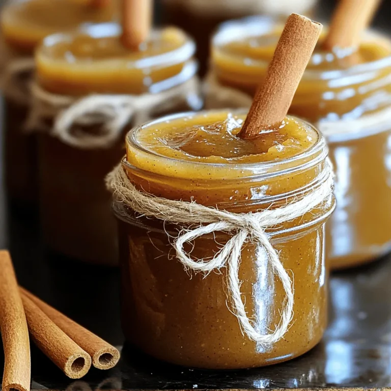 - 6 large apples (type suggestions: Granny Smith or Honeycrisp) - 1 cup maple syrup - 1 tablespoon ground cinnamon - 1 teaspoon nutmeg - 1/2 teaspoon ground ginger - 1/4 teaspoon salt - 1 tablespoon lemon juice - 1/2 cup brown sugar (optional) I love using fresh apples for this recipe. Granny Smith apples give a nice tartness, while Honeycrisp adds sweetness. Apple butter needs this balance to shine. You'll need maple syrup for rich flavor. It acts as a sweet base. The ground cinnamon, nutmeg, and ginger give warmth and spice. Each ingredient plays a big role. Adding a little salt helps enhance the flavors. The lemon juice brightens the mix and keeps apples fresh. You might want to add brown sugar for extra sweetness. It’s optional but can make a big difference. Gather these ingredients before you start. It helps to have everything ready. This way, you can focus on making the apple butter delicious. Start with the apples. You need six large apples, like Granny Smith or Honeycrisp. - Peeling: Remove the skin from each apple. - Coring: Cut out the center and remove seeds. - Chopping: Dice the apples into small pieces. Next, measure your other ingredients carefully. You will need: - 1 cup maple syrup - 1 tablespoon ground cinnamon - 1 teaspoon nutmeg - 1/2 teaspoon ground ginger - 1/4 teaspoon salt - 1 tablespoon lemon juice - 1/2 cup brown sugar (optional) Mix all these together with the apples in your slow cooker. Now it’s time to cook. Set your slow cooker to low heat for 8 to 10 hours. If you're short on time, you can use high heat for 4 to 5 hours. Make sure to stir the mixture halfway through cooking. This step helps everything cook evenly and brings out the flavors. Once the apples are soft, it’s time to blend. You can use an immersion blender directly in the slow cooker. If you don't have one, pour the mixture into a countertop blender. Just let it cool a bit first. After blending, you can add brown sugar to taste. This step is optional, but it can adjust the sweetness to your liking. If you want a thicker apple butter, let it cook for one more hour on low heat. Keep the lid off during this last stage. After cooking, let it cool before transferring it to jars. Enjoy the rich flavors as you spread it on toast or pancakes! To make the best maple cinnamon apple butter, you need to balance flavors. Start with brown sugar. It adds a deep sweetness. Adjust it based on your taste. If you want a sweeter butter, mix in more brown sugar. If you prefer less sweetness, skip it altogether. Choosing the right apples is key too. I love using Granny Smith or Honeycrisp apples. Granny Smith gives a tart taste, while Honeycrisp adds sweetness. Feel free to mix both types for a balanced flavor. When it comes to serving, think about presentation. Use small jars tied with twine. Add a cinnamon stick to each jar for a rustic touch. This makes a great gift for friends or family. Apple butter pairs perfectly with toast or pancakes. Spread it on warm bread for breakfast. You can even use it as a filling for pastries. Cooking time can change based on your slow cooker. If you want thicker apple butter, cook it longer. After blending, leave it uncovered for an extra hour. This helps it thicken nicely. Keep an eye on the cooking times. For some slow cookers, high heat works best for about 4-5 hours. Others may need 8-10 hours on low. Always check the mixture halfway through cooking. Stir it to make sure it cooks evenly. {{image_2}} You can make this apple butter even more special. Adding vanilla extract gives it a warm, sweet note. Just one teaspoon is enough to make a big difference. You can also play with spices. Allspice or cloves can add depth and warmth. Start with a pinch and adjust to your taste. If you want to change the sweetness, there are options. Honey, agave nectar, or coconut sugar can replace maple syrup. When using these, adjust the amount. Some sweeteners are sweeter than others, so taste as you go. This way, you get the sweetness just right. The texture of your apple butter matters. Some people like it smooth, while others prefer it chunky. If you want some texture, save a few apple chunks before blending. Put them aside, and mix back in after blending. This gives your apple butter a delightful bite. Store your apple butter in the fridge. It stays fresh for up to two weeks. Check for signs of spoilage. If you see mold or a bad smell, throw it away. For long-term storage, use water bath canning. First, prepare your jars by washing them well. Then, fill each jar with hot apple butter, leaving some space at the top. Wipe the rims of the jars to remove any spills. Next, place the lids and screw on the rings. Process the jars in a boiling water bath for about 10 minutes. Let them cool completely. Ensure each jar seals by pressing down in the center. If it pops back up, it did not seal. Properly sealed jars can last up to a year! Freezing is another great option. Use airtight containers or freezer bags. To freeze, let the apple butter cool completely. Then, fill your containers but leave some space for expansion. Label the containers with the date. When you want to use it, thaw the apple butter in the fridge overnight. For best texture, avoid microwaving. Instead, gently reheat on the stove. This keeps the apple butter smooth and tasty! Homemade apple butter can last up to two weeks in the fridge. Use a clean jar to store it. Make sure to seal it well. If you want to keep it longer, try canning it. You can process it in a water bath. This method helps it last for months. Yes, you can use other fruits! Pears or peaches work great in apple butter. They add a new twist to the flavor. Just make sure to adjust the spices to match. A mix of apples and pears can be a fun choice, too. You can use apple butter in many ways. It’s great on toast or pancakes. You can also stir it into oatmeal for a sweet treat. Use it in smoothies for a natural sweetener. Try adding it to yogurt for a tasty dip. It adds flavor to baked goods, too! This blog post covered how to make delicious homemade apple butter. You learned about the key ingredients, preparation steps, and cooking methods. I shared tips for adding flavor and storage options. Remember to experiment with different apples and spices for unique blends. Whether you serve it on toast or use it in recipes, apple butter enhances your meals. Enjoy this sweet treat, knowing it’s easy to make and store. Your kitchen will smell amazing, and your taste buds will thank you!