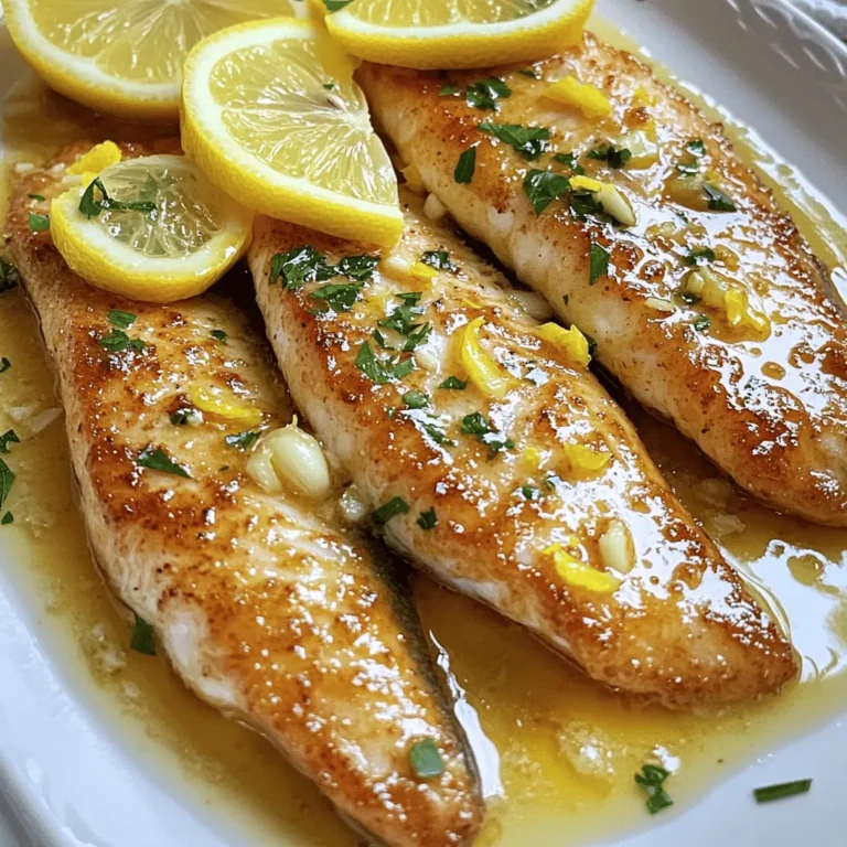 You need 4 tilapia fillets for this dish. Tilapia is a mild fish. It cooks quickly and is easy to handle. Look for fresh fillets with a bright color and no strong smell. If you can't find tilapia, you can use other mild fish like sole or cod. Next, gather 4 tablespoons of unsalted butter. Butter gives a rich flavor to the dish. You also need 4 cloves of garlic, minced. Garlic adds a wonderful aroma and taste. Make sure to chop the garlic well so it mixes into the butter evenly. For a zesty kick, use the juice and zest of 1 large lemon. The juice brightens up the dish while the zest adds even more lemon flavor. Zest is the yellow part of the skin. Be careful not to get any of the bitter white part. Finally, season with salt and pepper to taste. These basic seasonings enhance the flavors in the dish. You will also need 1 teaspoon of dried parsley or 1 tablespoon of fresh, chopped parsley for garnish. Lemon slices are great for decoration and extra flavor. First, take your tilapia fillets and pat them dry with a paper towel. This helps the fish get nice and crispy. Next, sprinkle salt and pepper on both sides. Make sure to season well for great taste. Now, grab a large skillet and set it over medium heat. Add 4 tablespoons of unsalted butter and let it melt. Once it’s melted, toss in the minced garlic. Sauté for about one minute. Watch it carefully! You want the garlic fragrant, not burnt. After the garlic is ready, gently place the tilapia fillets in the skillet. Cook them for about 3 to 4 minutes on one side. You want them to turn a light golden color. Then, flip the fillets over carefully. Now it’s time to add some zing! Squeeze the juice of one large lemon over the tilapia. Don’t forget the lemon zest; sprinkle it on top too. Then, add 1 teaspoon of dried parsley or 1 tablespoon of fresh parsley. This adds fresh flavor. Cook the fish for another 3 to 4 minutes. The tilapia is done when it flakes easily with a fork. Once cooked, turn off the heat. Let the fillets rest in the pan for a minute to soak up all those tasty flavors. Plate the tilapia and drizzle any leftover garlic butter sauce on top. Garnish with lemon slices and extra parsley if you like! Enjoy your delicious meal. When selecting tilapia, look for fillets that are fresh and firm. They should have a mild smell, not fishy. If buying frozen, ensure they are well-packaged with no signs of freezer burn. Wild-caught tilapia often has better flavor than farmed, but both can work well in this recipe. To make the garlic butter shine, use unsalted butter. This lets you control the saltiness. As you melt the butter, keep the heat moderate. Too high will burn the garlic. Cook it just until it smells great—about one minute. This step adds depth to the dish. You can boost flavor by adding more ingredients. Try red pepper flakes for heat or capers for brine. Fresh herbs like basil or cilantro can add a bright note. For a zesty twist, add a splash of white wine before the lemon juice. Each of these ideas can take your garlic lemon butter tilapia to the next level! {{image_2}} You can swap tilapia for other fish. Good choices are cod, sole, or haddock. These fish cook well and have a mild taste. They soak up the lemon and garlic flavors nicely. Choose fish that is fresh and firm for the best results. This gives you a new take on a classic dish. Want some heat? Add red pepper flakes to the garlic butter. Start with a pinch and taste as you go. The heat pairs well with the lemon and garlic. You can also use hot sauce for more punch. Drizzle it over the fish before serving. This twist adds a fun kick to your meal. Experiment with herbs to change the flavor. Try fresh thyme or dill instead of parsley. They bring unique tastes that brighten the dish. You can also add a bit of paprika for color and flavor. Mix and match your favorites to create a signature dish. This keeps it exciting every time you cook. To store leftover Garlic Lemon Butter Tilapia, let it cool first. Then, place the fillets in an airtight container. Make sure to cover them well to keep the flavor in. You can keep them in the fridge for up to two days. If you have extra garlic butter sauce, store that in a separate small container. When you are ready to eat leftovers, reheat them gently. I suggest using the skillet for best results. Heat the skillet on low and add a small amount of butter. Place the fillets in the skillet, cover it, and warm for about 3-5 minutes. This way, the fish stays moist and tasty. You can also use the microwave, but be careful. Heat in short bursts to avoid drying them out. If you want to keep the tilapia for longer, freezing is a good option. Wrap each fillet tightly in plastic wrap, then place them in a freezer bag. Remove as much air as you can to prevent freezer burn. You can freeze the tilapia for up to three months. When ready to enjoy, thaw it overnight in the fridge before reheating. This keeps the taste fresh and delicious. You can tell tilapia is done when it flakes easily with a fork. The fish should be opaque and no longer translucent. This usually takes about 6-8 minutes in total cooking time. A food thermometer can help; it should read 145°F. Yes, you can use frozen tilapia. Thaw it first in the fridge or under cold water. Make sure to pat it dry before cooking. This helps the fish cook evenly and prevents it from steaming. You can use olive oil or coconut oil instead of butter. Both oils add a nice flavor. For a dairy-free option, use vegan butter. This keeps the dish rich and tasty without dairy. Add fresh herbs like dill or cilantro for extra taste. You can also mix in red pepper flakes for heat. A splash of white wine during cooking adds depth. Experiment with different flavors to find your favorite! To recap, we explored how to make a delicious tilapia dish using simple steps and fresh ingredients. We covered the key elements like tilapia fillets, garlic butter, and lemon. You learned how to prepare, cook, and store your meal. I also shared tips to enhance flavor and suggested variations for your taste. Remember, cooking should be fun and flexible. Use this recipe as a base. Feel free to mix and match flavors. Enjoy your cooking adventure!