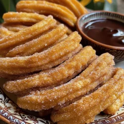 - 1 cup unsalted butter, softened - 1 cup granulated sugar - 2 large eggs - 1 teaspoon vanilla extract - 3 cups all-purpose flour - 1 tablespoon baking powder - 1 teaspoon salt - 2 teaspoons ground cinnamon - 1/2 cup granulated sugar - 1 tablespoon ground cinnamon - 1/4 cup unsalted butter, melted To make these cookies, you need simple items. Start with butter. It must be soft to blend well. Sugar adds sweetness, while eggs help the dough rise. Vanilla gives a nice flavor. Next, the flour and baking powder help the cookies stay fluffy. Salt is key for balance. Lastly, the cinnamon adds that churro taste we love. For the cinnamon sugar coating, mix sugar and cinnamon. This makes the cookies extra special. Brush melted butter on warm cookies, then roll them in this mixture. It gives a sweet crunch that is hard to resist. Now, gather all these ingredients and get ready to bake. You will have fun making these tasty treats! - Preheat your oven to 350°F (175°C). - Line two baking sheets with parchment paper. Start by heating your oven. This helps your cookies bake evenly. Next, grab two baking sheets and cover them with parchment paper. This makes cleanup easy and keeps cookies from sticking. - Cream together softened butter and sugar. - Beat in eggs and vanilla extract. In a large bowl, mix the softened butter and sugar together. Use a hand mixer or a spatula. Cream it until it looks light and fluffy. Then, add the eggs one at a time. Pour in the vanilla extract too. Mix these until they blend well. - Whisk together flour, baking powder, salt, and cinnamon. - Mix wet and dry ingredients, scoop dough, and bake. In another bowl, whisk the flour, baking powder, salt, and cinnamon. This helps to spread the flavors evenly. Now, slowly mix this dry mix into your wet mix. Stir until just combined. Don’t overmix! Use a cookie scoop to drop rounded balls of dough onto the baking sheets. Space them about 2 inches apart. Bake your cookies for 12-15 minutes. Look for lightly golden edges. This simple process brings you closer to enjoying warm, cinnamon sugar churro cookies. To get the best cookie texture, start with softened butter. This helps the butter mix well with sugar. If your butter is too cold, the dough may turn out hard. Make sure to avoid over-mixing the dough. Mixing too much can make the cookies tough. Mix until just combined for soft, chewy cookies. For the yummiest flavor, use fresh spices. Old spices lose their taste and smell. Once the cookies come out of the oven, roll them in cinnamon sugar while they are still warm. This helps the sugar stick better and adds a lovely sweetness. Serve your churro cookies on a decorative plate. A nice plate makes them look even more tempting. You can also dust some extra cinnamon sugar on top for a beautiful finish. For a fun twist, pair the cookies with a small bowl of chocolate sauce for dipping. This adds an extra layer of flavor and fun! {{image_2}} You can make your churro cookies even better with fun add-ins. Here are two great options: - Chocolate chips: Add about 1 cup of chocolate chips to the dough. They melt and create a sweet surprise in every bite. - Chopped nuts: Try adding 1/2 cup of chopped nuts. Pecans or walnuts give a nice crunch and flavor. If you need a gluten-free version, it is easy to adjust. Simply swap the all-purpose flour with gluten-free all-purpose flour. This keeps the cookies soft and tasty. For a vegan option, use coconut oil instead of butter. It gives a rich flavor. Replace eggs with flax eggs by mixing 1 tablespoon of flaxseed meal with 2.5 tablespoons of water. Let it sit for a few minutes until it thickens. This makes the cookies moist and delicious without any animal products. To keep your cookies fresh, store them in an airtight container at room temperature. This helps maintain their soft texture and keeps them tasty. Make sure the cookies are completely cool before sealing the container. This way, they won't get soggy. You can freeze either the cookie dough or the baked cookies. For the dough, scoop it onto a baking sheet lined with parchment paper. Freeze the dough balls for about an hour, then transfer them to a freezer bag. For baked cookies, let them cool completely, then place them in a freezer-safe container. This makes it easy to enjoy fresh cookies later. When stored properly, the cookies will last up to one week at room temperature. If you freeze them, they can last for about three months. Just remember to thaw them in the fridge overnight before enjoying. Yes, you can use margarine instead of butter. Margarine can give a similar taste and texture. However, butter adds a rich flavor that margarine lacks. If you choose margarine, ensure it is softened like butter for best results. If your dough feels too sticky, add a bit more flour. Start with a tablespoon at a time. Mix it in until the dough is easier to handle. You can also chill the dough for about 30 minutes. Chilling helps firm it up and makes it less sticky. Look for light golden edges on the cookies. They should feel firm but soft in the center. You can also do a toothpick test. Insert a toothpick in the center; if it comes out clean, your cookies are done. Churros have roots in Spain and Portugal. They were once made by Spanish shepherds. Over time, they evolved into a popular treat. Now, churros are enjoyed worldwide. The cookie version combines that classic flavor in a fun and easy way. You now have a detailed guide on making churro cookies. We covered the needed ingredients, clear steps, and helpful tips along the way. You can even try different variations for added fun. Whether you enjoy baking for yourself or sharing with friends, these cookies will impress everyone. Remember to check your cookie texture and keep that cinnamon sugar coating fresh for the best taste. Enjoy your baking adventure!