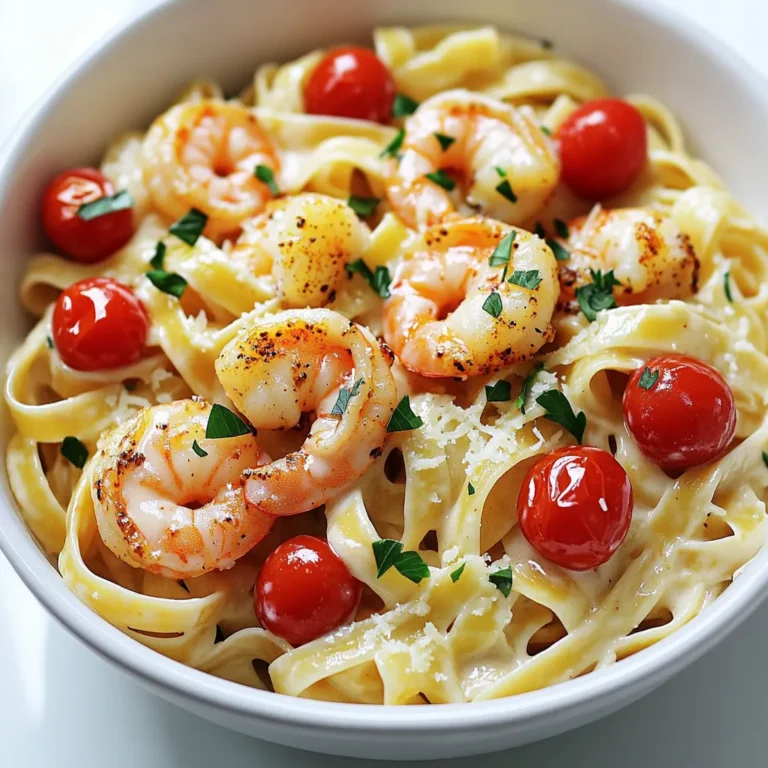 To make Cajun Shrimp Alfredo Pasta, you will need: - 12 oz fettuccine pasta - 1 lb shrimp, peeled and deveined - 1 tablespoon Cajun seasoning - 2 tablespoons olive oil - 4 cloves garlic, minced - 2 cups heavy cream - 1 cup grated Parmesan cheese - 1 cup chicken broth - 1 cup cherry tomatoes, halved - 1/4 cup fresh parsley, chopped - Salt and pepper to taste These ingredients create a rich and creamy dish. The Cajun seasoning adds a kick, while the shrimp brings a lovely flavor. You can add more depth to your dish with these options: - Red pepper flakes for extra heat - Italian seasoning for a herby touch - Lemon juice to brighten the flavors Feel free to mix and match! These options let you adjust the dish to your taste. While fettuccine is great, you can try other pasta types: - Linguine works well with the sauce. - Penne can add a fun twist. - Spaghetti is another classic choice. Choose any pasta you like. Each type will give a different feel to your dish, but the creamy sauce will still shine. First, gather all your ingredients. This makes cooking easier. You need: - 12 oz fettuccine pasta - 1 lb shrimp, peeled and deveined - 1 tablespoon Cajun seasoning - 2 tablespoons olive oil - 4 cloves garlic, minced - 2 cups heavy cream - 1 cup grated Parmesan cheese - 1 cup chicken broth - 1 cup cherry tomatoes, halved - 1/4 cup fresh parsley, chopped - Salt and pepper to taste This recipe takes about 30 minutes. You can serve it for four people. Start by heating olive oil in a large pot over medium heat. Once hot, add the shrimp. Sprinkle Cajun seasoning on top. Toss the shrimp to coat them well. Cook until they turn pink, around 3 to 4 minutes. When done, take them out and set them aside. This step builds flavor and makes the shrimp taste great. In the same pot, add minced garlic. Sauté for one minute until it smells good. Then, pour in the chicken broth and bring it to a simmer. Add the fettuccine pasta to the pot. Make sure it is fully submerged in the broth. Cook according to the package directions. Stir it a bit to prevent sticking. Once the pasta is ready, mix in the heavy cream and grated Parmesan cheese. Stir until everything is smooth and creamy. Next, return the cooked shrimp to the pot along with halved cherry tomatoes. Mix well and let it heat for another 2 to 3 minutes. Finally, add salt and pepper to taste. Top with fresh parsley before serving. Enjoy your meal! To cook fettuccine just right, start with plenty of water. Use a large pot to give the pasta room to move. Adding salt to the water helps enhance the flavor. Bring the water to a rolling boil before adding the pasta. Stir it often while it cooks. This keeps the pasta from sticking. Follow the package instructions for cooking time. Check for doneness a minute or two early. The pasta should be al dente, which means it’s firm but not hard. Drain it well, but save a bit of the cooking water. This can help if your pasta sauce is too thick. Cajun seasoning is key to making this dish exciting. You can buy it or make your own at home. A mix of paprika, garlic powder, onion powder, and cayenne works well. When you coat the shrimp, let it sit for a few minutes. This helps the spices sink in better. If you like more heat, add extra cayenne or crushed red pepper. For a milder flavor, cut back on the spice. The balance of seasoning is what makes this pasta special. Presentation makes your meal look extra tasty. Serve the pasta in large, shallow bowls. This gives it a nice, inviting look. Top each bowl with a sprinkle of fresh parsley. Add extra Parmesan cheese for a rich touch. A few cherry tomato halves on top add color and freshness. You can also place a lemon wedge on the side. This adds a pop of brightness to the dish. Remember, we eat with our eyes first! {{image_2}} You can swap heavy cream for lighter options. Try using half-and-half for less fat. Greek yogurt also adds creaminess and protein. You can even use almond milk or oat milk for a dairy-free touch. These choices keep the dish tasty while cutting some calories. If shrimp isn’t your favorite, no problem! You can use chicken or turkey. Just cut them into bite-sized pieces. Cook them the same way you cook shrimp. For a plant-based option, try tofu or tempeh. They soak up flavors well and make a great protein switch. To make a vegan version, replace heavy cream with coconut milk. Use nutritional yeast for a cheesy taste without dairy. You can also add mushrooms for extra texture. Swap shrimp with sautéed veggies or chickpeas. This way, you keep the dish rich and fulfilling without animal products. Store your Cajun shrimp Alfredo pasta in an airtight container. Make sure it cools down first. This helps keep the pasta fresh. You can also separate the shrimp from the pasta if you like. This helps avoid sogginess. To reheat, use a skillet over low heat. Add a splash of chicken broth or cream. This helps keep the sauce creamy. Stir often until it warms through. You can also use a microwave. Heat in short bursts, stirring in between. This dish lasts for about 3 to 4 days in the fridge. Make sure it stays sealed well. If you notice any off smells or colors, throw it away. Always trust your senses when it comes to food safety. Yes, you can use frozen shrimp. Just thaw them first. Place them in cold water for about 15-20 minutes. Pat them dry with a towel before cooking. This helps the shrimp cook evenly and absorb the Cajun flavor well. You can use half-and-half or whole milk for a lighter option. If you want a dairy-free choice, use coconut cream. It adds a nice flavor too. This will still keep your pasta creamy while reducing the fat. Yes, this recipe is great for meal prep. You can cook it all in one pot and divide it into containers. Store in the fridge for up to four days. Just reheat in the microwave when you are ready to eat. The flavors will still be delicious! This blog post outlined all you need for a delicious Cajun Alfredo pasta. It covered ingredients, cooking steps, and tasty tips. I shared ways to adjust the recipe, store leftovers, and answered your common questions. Now, you can confidently make this dish your own. Enjoy the bold flavors and great texture. With these tips, your meals will impress every time. Happy cooking!