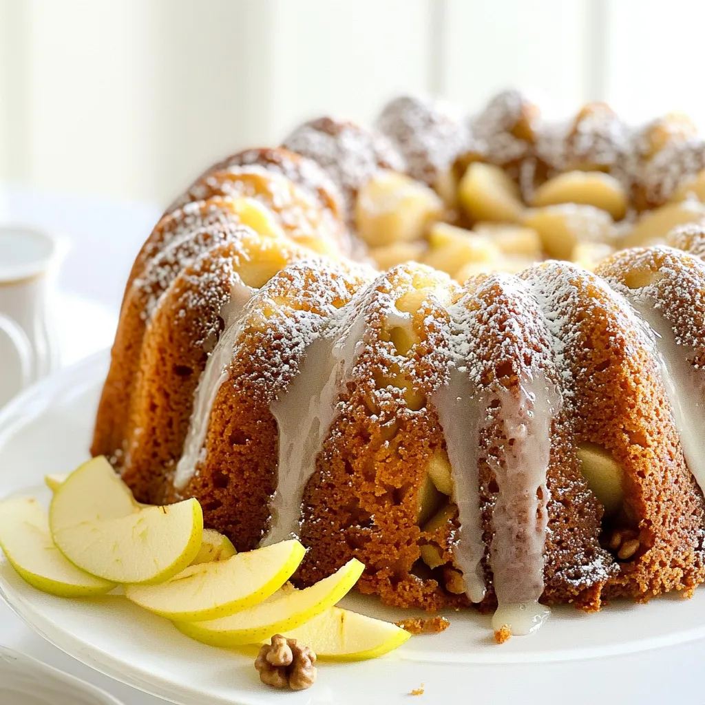 - 1 cup unsalted butter, softened - 2 cups granulated sugar - 3 large eggs - 1 teaspoon vanilla extract - 3 cups all-purpose flour - 1 teaspoon baking powder - 1 teaspoon baking soda - ½ teaspoon salt - 1 cup apple cider - 1 teaspoon ground cinnamon - ½ teaspoon ground nutmeg - 1 cup chopped apples (preferably Granny Smith) - ½ cup chopped walnuts (optional) When I make apple cider pound cake, I start with fresh, quality ingredients. The butter adds richness, while sugar sweetens the cake. Eggs provide structure and moisture. I love vanilla extract for its sweet aroma. Next, I use all-purpose flour, which gives the cake its body. Baking powder and baking soda help the cake rise. The salt balances the sweetness. Apple cider is key to adding flavor. Ground cinnamon and nutmeg bring warmth and spice. Using Granny Smith apples gives a tart bite that contrasts the sweetness. If you like, add chopped walnuts for crunch. Gather these ingredients before you start. It makes the process smooth and fun! Start by preheating your oven to 350°F (175°C). Grease and flour a 10-inch bundt pan. This step is key to ensure your cake comes out easily. In a large bowl, cream together 1 cup of softened butter and 2 cups of granulated sugar. Mix them until the mixture is light and fluffy. This should take about 4-5 minutes. Next, add 3 large eggs one by one. Mix well after each egg. Stir in 1 teaspoon of vanilla extract for extra flavor. In another bowl, whisk together 3 cups of all-purpose flour, 1 teaspoon of baking powder, 1 teaspoon of baking soda, and ½ teaspoon of salt. Then, add 1 teaspoon of ground cinnamon and ½ teaspoon of ground nutmeg. This mix gives your cake that warm, spiced flavor. Gradually add the dry mix to the wet mix. Alternate with 1 cup of apple cider. Start and end with the flour mixture. Mix until just combined. Finally, fold in 1 cup of chopped apples and ½ cup of chopped walnuts, if you like. This adds great texture. Pour the batter into your prepared bundt pan. Smooth the top with a spatula. Bake in the oven for 55-65 minutes. To check if it’s done, insert a toothpick in the center. If it comes out clean, your cake is ready. Once baked, remove the cake from the oven. Allow it to cool in the pan for about 15 minutes. Then, transfer it to a wire rack to cool completely. For serving, dust slices with powdered sugar or drizzle with a glaze made from powdered sugar and apple cider. Add thin apple slices for a pretty touch. To make your pound cake great, follow a few simple tips. First, use room temperature ingredients. This helps them mix well. Next, do not overmix your batter. Mix just until combined to keep it light. Bake the cake in a preheated oven for even cooking. Use a toothpick to check for doneness. When it comes out clean, your cake is ready. If you need to swap some ingredients, here are some ideas. Instead of unsalted butter, you can use coconut oil. This adds a nice flavor. For apple cider, use apple juice if needed. You can also try almond flour instead of all-purpose flour for a gluten-free option. Add a splash of lemon juice to enhance the flavors. Make your pound cake look special with simple decorations. Dust the top with powdered sugar for a sweet touch. Drizzle a glaze of powdered sugar and apple cider over each slice. For an autumn feel, add thin apple slices on top. You can also sprinkle chopped walnuts for extra crunch and flavor. {{image_2}} You can switch up the apples with other fruits. Try pears or even peaches for a twist. Chopped bananas can also add moisture. For nuts, pecans or almonds work well. They give crunch and flavor. Just remember to chop them small to mix evenly. If you need a gluten-free cake, use a gluten-free flour blend. Many blends work well in pound cakes. Just ensure it has a good mix of starches and proteins. You might need to add a bit more moisture too. Try adding an extra egg or a splash of apple cider. You can enhance the flavor with spices. Add a pinch of ginger or allspice for warmth. Try also adding an extra splash of vanilla extract. A little lemon zest brightens the cake. These simple changes make each bite exciting. Experiment and find your favorite mix! To keep your leftover cake fresh, wrap it tightly in plastic wrap. You can also place it in an airtight container. Store it at room temperature for up to three days. If your home is warm, keep it in the fridge. This will help it last a bit longer. To freeze your apple cider pound cake, slice it first. Wrap each slice in plastic wrap, then place them in a freezer bag. Remove as much air as you can before sealing. This way, it stays fresh for up to three months. When you're ready to eat it, just thaw at room temperature. - Always wrap the cake well to avoid dryness. - Keep the cake away from sunlight or heat. - For added flavor, drizzle a bit of apple cider on top before wrapping. - If you have frosting, store it separately to keep the cake fresh. Following these tips will ensure your apple cider pound cake stays tasty and moist for days! To keep your pound cake moist, use fresh ingredients. Make sure your butter is soft, not melted. Cream the butter and sugar well; this adds air. You can also add a bit of extra apple cider. It helps to lock in moisture. Lastly, do not overbake the cake. Check it at 55 minutes. If a toothpick comes out clean, it’s done. Yes, you can use other apples. Granny Smith apples work best due to their tartness. However, Honeycrisp or Fuji can add sweetness. Just remember, tart apples balance the sugar in the cake. Chop them into small pieces for even baking. This way, they blend well into the batter. To make this cake dairy-free, substitute the butter. Use a dairy-free butter or coconut oil. You can also use applesauce to replace some butter. For the milk, use almond or oat milk instead of regular milk. This keeps the flavor rich while making it dairy-free. The best way to slice a pound cake is with a serrated knife. Start at one end and make smooth cuts. Hold the cake steady, but don't press down hard. For neat slices, clean the knife after each cut. This method gives you perfect, even slices every time. In this post, I shared a simple recipe for apple cider pound cake. We covered essential ingredients, step-by-step instructions, and helpful tips. I also included ways to customize the cake and storage information to keep it fresh. For the best taste, use fresh apples and follow the baking tips. Enjoy making this tasty treat for any occasion. Your friends and family will love it!