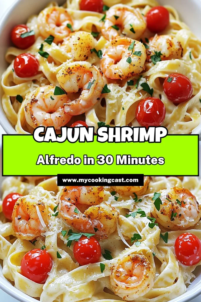 Indulge in the creamy goodness of Cajun Shrimp Alfredo Pasta Delight! This quick recipe combines tender shrimp, fettuccine, and a rich sauce that’s bursting with flavor. Perfect for date nights or family dinners, it’s ready in just 30 minutes. Discover the full recipe and impress your loved ones with this delicious dish. Click through to tantalize your taste buds! #CajunShrimp #PastaLovers #DinnerIdeas #QuickRecipes