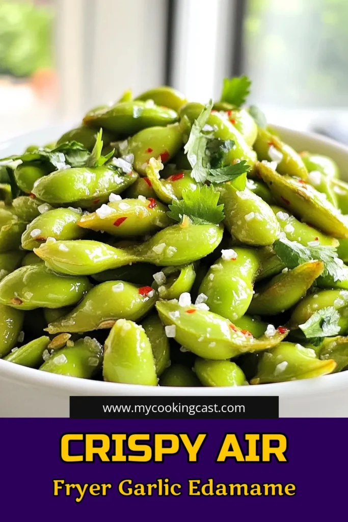 Discover the irresistible taste of Air Fryer Garlic Edamame with this quick and easy recipe! Ready in just 15 minutes, this healthy snack combines frozen edamame with garlic, olive oil, and a splash of lime for a burst of flavor. Perfect as an appetizer or a side dish, it's an excellent way to impress your guests. Click through for the full recipe and elevate your snacking game today! #AirFryerRecipes #HealthySnacks #Edamame #CookingInspiration