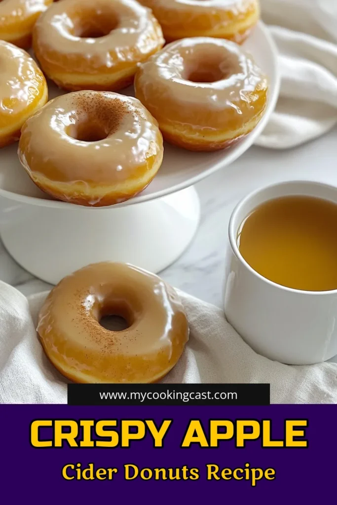 Indulge in the flavors of fall with these delightful Apple Cider Glazed Donuts! With a perfect blend of spices and a sweet glaze, these homemade treats are sure to impress. Follow our easy step-by-step recipe and enjoy warm, fluffy donuts in just 40 minutes. Perfect for breakfast or a cozy snack! Click to discover the full recipe and make your kitchen smell heavenly! #AppleCiderDonuts #FallBaking #HomemadeDonuts #SweetTreats
