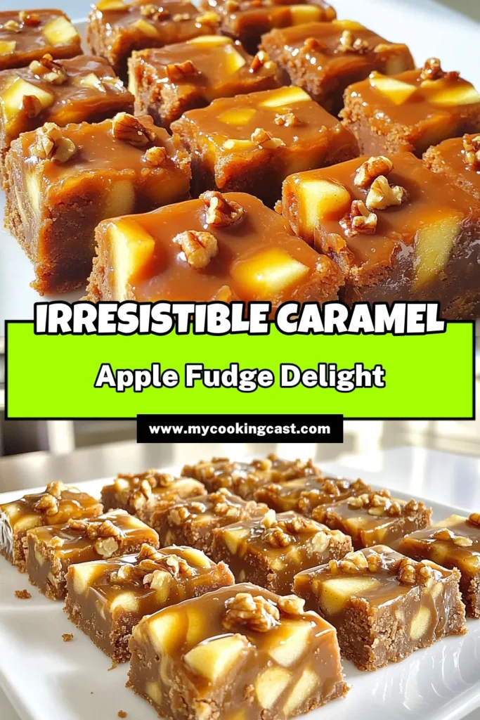 Indulge in the sweetness of Caramel Apple Fudge with this easy recipe! Combining the rich flavors of buttery fudge, tart apples, and luscious caramel, this treat is perfect for any occasion. Follow our simple step-by-step guide to make a delicious batch that will impress your friends and family. Don't miss out on this delightful dessert! Click to explore the recipe now! #CaramelAppleFudge #SweetTreats #DessertRecipes #FallFlavors