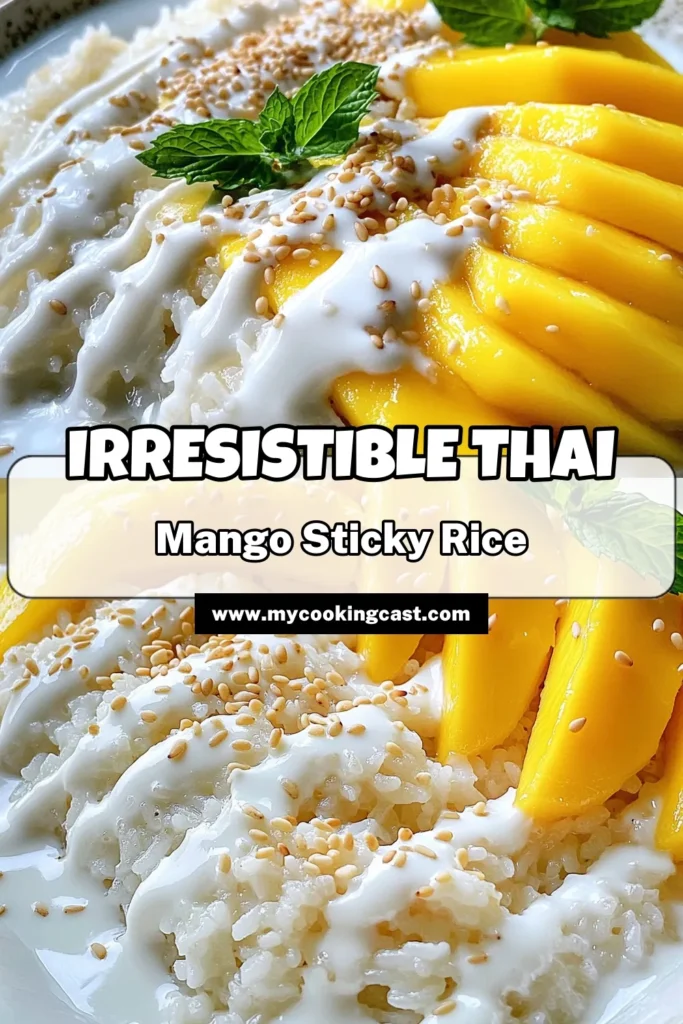 Indulge in the sweet and creamy goodness of Thai Mango Sticky Rice with this easy recipe! Perfect for dessert lovers, this delightful dish combines glutinous rice, rich coconut milk, and fresh mangoes for a tropical treat. Follow our simple steps to create this delicious dish that is sure to impress. Click through to explore the full recipe and bring a taste of Thailand to your kitchen! #ThaiMangoStickyRice #DessertRecipes #TropicalTreat #CookingAtHome