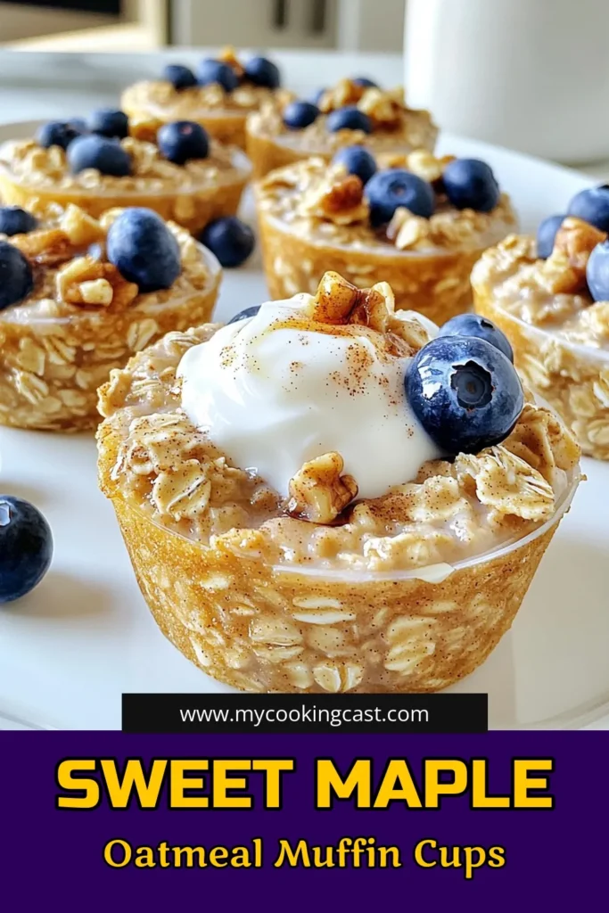 Start your day with delicious Maple Cinnamon Oatmeal Cups! These easy-to-make muffins are packed with wholesome ingredients like oats, almond milk, and pure maple syrup for a delightful breakfast treat. Perfect for meal prep or a quick snack, they're versatile too—add walnuts and blueberries for extra flavor! Click through for the full recipe and enjoy a cozy start to your mornings. #MapleCinnamon #OatmealCups #HealthyBreakfast #RecipeIdeas