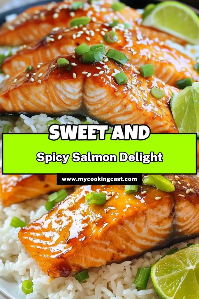 Savor the delicious fusion of sweet and spicy with this Honey Sriracha Glazed Salmon recipe! In just 20 minutes, you can whip up mouthwatering salmon fillets coated in a homemade glaze bursting with flavor. Perfect for a quick weeknight dinner or impressing guests, this dish pairs beautifully with jasmine rice or quinoa. Click to explore the full recipe and elevate your dinner game tonight! #SalmonRecipes #SweetAndSpicy #QuickDinner #HealthyEating
