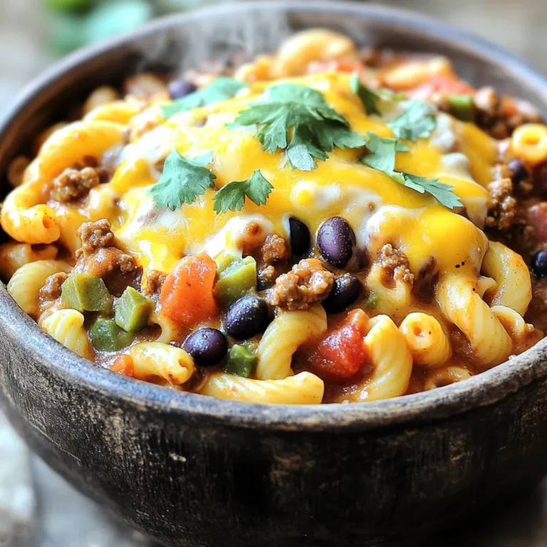 - 2 cups elbow macaroni - 1 lb ground turkey or beef - 1 can (15 oz) black beans, rinsed and drained - 1 can (15 oz) kidney beans, rinsed and drained - 1 can (15 oz) diced tomatoes with green chilies - 1 can (15 oz) tomato sauce - 2 cups beef or vegetable broth - 1 tablespoon chili powder - 1 teaspoon cumin - 1 teaspoon garlic powder - 1 teaspoon onion powder - 1 teaspoon smoked paprika - 1 cup shredded cheddar cheese - 1 cup shredded mozzarella cheese - Salt and pepper to taste - Fresh cilantro (for garnish) Gathering the right ingredients is key to a great chili mac. First, you need elbow macaroni. This pasta holds the sauce well. You can use ground turkey or beef for protein. Both add flavor and heartiness. Next, the beans. Black and kidney beans boost fiber and protein. They also add texture. Diced tomatoes with green chilies bring a bit of heat and freshness. Tomato sauce adds depth to the dish. The broth keeps everything moist while cooking. Now, for spices. Chili powder gives that classic chili taste. Cumin adds warmth, while garlic and onion powders boost flavor. Smoked paprika adds a nice smoky touch. Finally, cheese! Cheddar and mozzarella melt beautifully together, making the dish creamy. Don’t forget to season with salt and pepper. Fresh cilantro at the end brightens the flavors. With these ingredients, you're set to make a delicious chili mac that warms the heart and fills the belly. - Brown ground turkey or beef in a skillet. - Drain excess fat and transfer to the slow cooker. Start by cooking the meat over medium heat. This step adds great flavor to your dish. Once browned, draining the fat helps keep your chili mac creamy, not greasy. Transfer the cooked meat to your slow cooker. - Add elbow macaroni, beans, diced tomatoes, tomato sauce, and broth. - Season with chili powder, cumin, garlic powder, onion powder, and smoked paprika. Next, toss in the elbow macaroni. It cooks right in the slow cooker, soaking up all the flavors. Add the black beans and kidney beans for protein and fiber. The diced tomatoes, tomato sauce, and broth create a rich base. Don’t forget the seasonings! They bring warmth and depth to your chili mac. Stir everything well to mix the flavors. - Cover and cook on high for 2-3 hours or low for 4-5 hours. - Stir in cheeses 30 minutes before serving. Now, cover your slow cooker. Cooking on high for 2-3 hours or low for 4-5 hours allows the flavors to blend perfectly. About 30 minutes before serving, add the shredded cheddar and mozzarella. This makes the dish creamy and cheesy. Stir until the cheese melts into the mix. Your Slow Cooker Chili Mac and Cheese will be ready to enjoy! To avoid mushy macaroni, cook the pasta just until al dente. This keeps it firm while it cooks in the slow cooker. Add the macaroni halfway through the cooking time. This way, it won’t overcook. Adjusting spice levels is easy. Start with one tablespoon of chili powder. You can always add more later. If you like it spicier, toss in some cayenne pepper or chopped jalapeños. You can add other vegetables to boost nutrition. Bell peppers bring crunch and sweetness. Corn adds a pop of flavor and texture. Chop them small to mix well with the dish. Experiment with different types of cheese. Try pepper jack for a kick. Gouda gives a nice smoky taste. Mix and match to find your favorite combo. Top your chili mac with fresh cilantro for a burst of color. Sour cream or Greek yogurt can add creaminess. You might also sprinkle some green onions for crunch. For sides, cornbread or a simple salad works well. Serve it in bowls for a cozy feel. For gatherings, set up a chili mac bar. Let guests add their own toppings for fun! {{image_2}} You can easily change some ingredients in Slow Cooker Chili Mac and Cheese. - Vegetarian options: Use plant-based meat. Add beans for protein. Black beans and kidney beans are great choices. - Gluten-free alternatives: Choose gluten-free elbow macaroni. Many brands offer tasty options that work well. Spicing things up is fun and simple. - Making it spicy: Add jalapeños or your favorite hot sauce. Start small, then add more if you like extra heat. - Adding a smoky flavor: Chipotle peppers bring a rich, smoky taste. Just a little can change the whole dish. Need to fit special diets? You have options. - Low-carb options: Substitute noodles with zucchini or cauliflower. These options keep it light and tasty. - Dairy-free modifications: Use non-dairy cheeses. They melt well and still give that cheesy taste. To store leftover chili mac, let it cool first. Place it in airtight containers. Glass or plastic containers with tight lids work best. This keeps the flavors fresh and prevents spills in your fridge. To freeze, portion the chili mac into freezer-safe bags. Squeeze out the air before sealing. This helps prevent freezer burn. When ready to eat, thaw it in the fridge overnight. Then, reheat it on the stove or microwave. To keep the texture nice, add a splash of broth while reheating. This helps it stay creamy and delicious. In the fridge, Slow Cooker Chili Mac and Cheese lasts about 3 to 4 days. If you see mold or it smells off, throw it away. Always trust your senses to keep food safe! What can I serve with Slow Cooker Chili Mac and Cheese? You can serve this dish with a simple side salad. Cornbread is also a great choice. For a crunchy texture, add tortilla chips. A dollop of sour cream or a sprinkle of green onions makes it even better. Can I make this recipe in advance? Yes! You can prepare it a day ahead. Cook the chili mac, let it cool, and store it in the fridge. Just reheat it on the stove or in the microwave before serving. How can I thicken my chili mac if it’s too watery? If your chili mac is too thin, mix in a bit of cornstarch slurry. Combine equal parts cornstarch and water, then stir it in. Let it cook for a few more minutes until thickened. How do I make Slow Cooker Chili Mac and Cheese spicier? To add heat, include diced jalapeños or hot sauce. You may also increase the chili powder. Start with a little and taste as you go to find the right heat level for you. Can I use different types of beans or meat? Absolutely! You can swap black beans for pinto or chickpeas. Use ground chicken or sausage instead of beef or turkey. This makes the dish more personal to your taste. Will the elbows become mushy if cooked longer? Yes, cooking them too long can make the elbows mushy. Keep an eye on the time and check for tenderness after the recommended cooking time. If they’re soft, it’s time to serve. Can I double the recipe for a larger crowd? Yes, you can double the recipe. Just make sure your slow cooker is big enough. Adjust the cooking time slightly if needed, but keep an eye on the macaroni for perfect texture. In this post, we explored a simple and tasty Slow Cooker Chili Mac. We listed key ingredients and shared easy steps to prepare it. You learned tips for perfecting your dish and ways to customize it. Storage information ensures your leftovers stay fresh. This recipe is perfect for family meals or gatherings. You can change it to fit your tastes. Enjoy creating and sharing this hearty dish with friends and loved ones. Your kitchen will smell amazing!