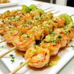 - 1 pound large shrimp, peeled and deveined - 1/4 cup honey - 2 tablespoons lime juice - Zest of 1 lime - 2 cloves garlic, minced - 1 teaspoon ground cumin - 1/2 teaspoon paprika - Salt and pepper to taste - Bamboo skewers (soaked in water for 30 minutes) - Fresh cilantro for garnish In this recipe, you need fresh ingredients for great flavor. Start with one pound of large shrimp. Make sure they are peeled and deveined. This step saves you time and effort when cooking. Next, grab a quarter cup of honey. Honey adds sweetness and helps the shrimp caramelize. You also need two tablespoons of fresh lime juice. This gives a nice tang that balances the honey. Zest one lime to add even more lime flavor. The zest makes a big difference in taste. You will also need two cloves of garlic, minced. Garlic adds depth to the marinade. For spices, use one teaspoon of ground cumin and half a teaspoon of paprika. These spices add warmth and color. Don’t forget salt and pepper to taste. These help to enhance all the flavors. Finally, get bamboo skewers. Soak them in water for 30 minutes. This prevents them from burning on the grill. You can garnish your skewers with fresh cilantro for a burst of color and flavor. Now you have all the ingredients ready for a tasty dish! In a medium bowl, combine honey, lime juice, lime zest, minced garlic, cumin, paprika, salt, and pepper. I like to whisk these ingredients until they blend well. This marinade makes the shrimp sweet and tangy. Next, add the shrimp to the marinade. Make sure they are well coated. Cover the bowl and put it in the fridge for at least 30 minutes. This step helps the shrimp soak up all the great flavors. While the shrimp marinate, preheat your grill or grill pan over medium-high heat. Take soaked bamboo skewers and thread the shrimp onto them, about 4-5 shrimp per skewer. Grill the skewers for 2-3 minutes on each side. The shrimp should turn pink and opaque. This means they are ready to eat! To keep shrimp from spinning on skewers, use two skewers instead of one. This method secures them in place, preventing any unwanted movement while grilling. Choose large shrimp, about 16-20 per pound. These sizes grill evenly and hold up well on the skewer. Adjust the sweetness and acidity of the marinade to suit your taste. You can add more honey for a sweeter kick or more lime juice for extra tang. Feel free to add spices or fresh herbs like cilantro or parsley. These additions will elevate the flavor, making your skewers even more delightful. To know when shrimp are done, look for a bright pink color and a firm texture. The shrimp should appear opaque and curl slightly. Avoid overcooking, as this can make shrimp rubbery. If you grill them for 2-3 minutes on each side, you’ll achieve perfect results every time. {{image_2}} You can switch up the seafood in this recipe. Instead of shrimp, try scallops or fish. Each option brings its own taste and texture. Scallops offer a sweet flavor, while firm fish like salmon or tuna can hold the marinade well. You can also replace honey. For a different sweetness, use agave syrup or maple syrup. Both options work great in the marinade. They add unique flavors that blend nicely with lime. You can cook these skewers in several ways. Grilling is popular for that smoky taste. Broiling is an excellent choice for a quick cook in the oven. Both methods yield juicy shrimp with a nice char. You can also prepare these on the stovetop. Use a grill pan for a similar effect. If you prefer using the oven, bake the skewers at 400°F for about 10-12 minutes. This method keeps the shrimp moist and tender. Serve these skewers with fresh sides. A light salad or grilled veggies pairs well. You can also try a tangy dipping sauce like yogurt or spicy aioli. These add extra flavor and fun to the meal. Get creative with your presentation! Arrange the skewers on a platter with fresh herbs. A drizzle of extra honey or lime juice makes them look stunning. This not only enhances the visual appeal but also boosts the flavor. To keep your honey lime shrimp skewers fresh, place them in an airtight container. Glass or plastic containers work well. Make sure to cool the skewers to room temperature first. This helps avoid moisture buildup, which can make them soggy. You can store them in the fridge for up to three days. When it’s time to eat your leftovers, use the oven or stovetop. These methods keep the shrimp juicy. If using the oven, preheat it to 350°F. Place the skewers on a baking sheet and heat for about 5-7 minutes. On the stovetop, heat a little oil in a pan. Cook on medium heat for 3-4 minutes, turning gently. This helps retain their flavor and texture. If you have uncooked skewers, freeze them right after marinating. Wrap them tightly in plastic wrap, then place in a freezer bag. This keeps them fresh for up to three months. Cooked skewers can also be frozen. Let them cool, then store them in an airtight container. When thawing, do it in the fridge overnight. This method keeps them safe and tasty. You can tell shrimp are cooked when they turn pink and opaque. They should also curl into a C shape. If they are still gray or translucent, they need more time. Cooking shrimp takes about 2-3 minutes on each side. Be careful not to overcook them, or they will become tough. Yes, you can prepare honey lime shrimp skewers ahead of time! Marinate the shrimp and store them in the fridge for up to 2 hours. If you want to make them even earlier, you can assemble the skewers and keep them in the fridge for a couple of hours before grilling. Just remember to cook them fresh for the best taste. Honey lime shrimp skewers pair well with many side dishes. Here are some tasty ideas: - Rice or quinoa for a filling base - Grilled vegetables like zucchini or bell peppers - A fresh green salad with lime vinaigrette - Corn on the cob for a sweet crunch - Tortillas for a fun wrap option These sides will enhance the meal and balance the sweet and tangy flavors of the shrimp. Enjoy! This blog post covered how to make delicious honey lime shrimp skewers. You learned about the key ingredients, easy steps, and tips for grilling. We also explored variations and storage tips. Now, you have all the tools to create a tasty dish that impresses. Remember, practice makes perfect. Enjoy exploring these flavors and sharing your skewers with friends and family!