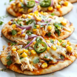 To make BBQ chicken flatbread, gather these ingredients: - 2 flatbreads (store-bought or homemade) - 1 cup cooked chicken, shredded - 1/2 cup BBQ sauce (your choice of flavor) - 1 cup shredded mozzarella cheese - 1/2 red onion, thinly sliced - 1/4 cup fresh cilantro, chopped - 1/2 cup corn kernels (fresh, canned, or frozen) - 1 jalapeño, thinly sliced (optional for heat) - Olive oil for brushing - Salt and black pepper to taste When picking BBQ sauce, consider the flavor you like best. Some sauces are sweet, while others are spicy or smoky. You can even mix different sauces for a unique taste. Look for sauces with natural ingredients. Check the label for added sugars or preservatives. A good sauce will enhance your chicken without overpowering it. You can swap ingredients based on your taste or what you have. Use different cheeses like cheddar or pepper jack for a kick. If you don’t have flatbreads, try pizza dough or tortillas. For a healthier option, use grilled veggies instead of meat. You can skip the jalapeño if you want less heat. Feel free to get creative! {{ingredient_image_1}} Start by preheating your oven to 400°F (200°C). This heat will make the flatbreads crispy. In a bowl, mix the shredded chicken with the BBQ sauce. Make sure the chicken is fully coated. This will give your flatbread a rich flavor. Once mixed, set the bowl aside. Grab your flatbreads and put them on a baking sheet lined with parchment paper. This step helps with easy cleanup. Now, let’s build our masterpiece! Brush the flatbreads lightly with olive oil. This will help them get a nice crisp. Spread the BBQ chicken mixture evenly on each flatbread. Be generous, as this is the star of the dish. Next, sprinkle a cup of shredded mozzarella cheese over the chicken. It melts beautifully and adds creaminess. Then, add the thinly sliced red onion and corn kernels. If you love heat, toss in some jalapeño slices. Finally, season with salt and black pepper to taste. Place the flatbreads in the preheated oven. Bake them for about 12-15 minutes. You want the cheese to melt and bubble. The edges of the flatbread should turn golden brown. When done, take them out and let them cool for a minute. This cooling time helps with slicing. Garnish with fresh cilantro to add color and fresh flavor. Now, you have a delicious BBQ Chicken Flatbread ready to enjoy! To make great BBQ chicken flatbread, focus on a few key steps. Use fresh ingredients. Fresh cilantro and red onion enhance the taste. Choose a BBQ sauce you love. The sauce adds a lot of flavor. Don't skip brushing olive oil on the flatbreads. This step ensures a crispy crust. Bake until the cheese is bubbly and the edges are golden brown. This gives you that perfect texture. Many people rush when making flatbreads, which can lead to mistakes. One common error is not preheating the oven. Always preheat to 400°F (200°C) for best results. Another mistake is overloading the flatbread with toppings. Too many toppings can make it soggy. Stick to the recipe for the right balance. Lastly, don’t forget to let the flatbreads cool before slicing. This helps keep the toppings in place. You can easily make this dish your own. Try different proteins like pulled pork or beef. For a vegetarian option, use grilled veggies or black beans. Change up the cheese, too! Cheddar or pepper jack can add unique flavors. Add toppings like avocado or pineapple for a twist. Spice it up with jalapeños or hot sauce if you like heat. The options are endless, so have fun with it! Pro Tips Use Quality BBQ Sauce: Select a BBQ sauce that complements the chicken and your taste preferences for the best flavor. Experiment with Toppings: Feel free to add your favorite toppings like bell peppers, pineapple, or even different cheeses for a unique twist. Watch Baking Time: Keep an eye on the flatbreads while baking; they can go from perfectly crispy to overdone quickly. Serve Fresh: Enjoy the flatbreads right out of the oven for the best texture and flavor. {{image_2}} You can swap chicken for other proteins. Try pulled pork for a smoky twist. Shredded beef works well too, adding a rich flavor. If you love seafood, use shrimp or crab. These options give your flatbread a new taste. Always mix these proteins with BBQ sauce for that classic flavor. Vegetarian flatbread is easy. Use grilled veggies like zucchini, bell peppers, and mushrooms. These add great taste and texture. For a vegan option, replace cheese with vegan cheese or cashew cream. You can also use tofu or tempeh marinated in BBQ sauce. These options keep the meal hearty and filling. Feel free to experiment with sauces! Try a spicy chipotle sauce for heat. A sweet teriyaki sauce gives a unique flavor too. For a tangy twist, use a mustard-based sauce or ranch dressing. Each sauce will change the taste of your flatbread, so have fun mixing things up! After enjoying your BBQ Chicken Flatbread, store any leftovers right away. Place the flatbread in an airtight container. This keeps moisture in and helps it stay fresh. You can also wrap it in plastic wrap or foil. Avoid stacking flatbreads on top of each other; this can make them soggy. Store them in the fridge for up to three days. To reheat, use your oven for the best results. Preheat your oven to 350°F (175°C). Place the flatbread on a baking sheet. Heat for about 10 minutes, or until the cheese is bubbly. If you're in a hurry, you can use a microwave. But this may make the flatbread chewy. To avoid this, place a cup of water in the microwave with the flatbread. This keeps it moist while reheating. If you want to freeze your BBQ Chicken Flatbread, it's easy. Wrap each flatbread tightly in plastic wrap. Then, place them in a freezer-safe bag. Label the bag with the date. You can freeze them for up to three months. When you're ready to eat, thaw the flatbread in the fridge overnight. Reheat it in the oven as mentioned before. Enjoy that fresh, warm taste again! Yes, you can prepare BBQ Chicken Flatbread ahead of time. Cook the chicken and mix it with BBQ sauce. You can assemble the flatbreads without baking them. Cover and store them in the fridge for up to a day. When ready to eat, just pop them in the oven. Great side dishes pair well with BBQ Chicken Flatbread. Here are a few ideas: - A fresh garden salad for crunch. - Coleslaw for a creamy, tangy bite. - Grilled vegetables for a smoky flavor. - Sweet potato fries for a tasty treat. To make BBQ Chicken Flatbread gluten-free, use gluten-free flatbreads. Many brands offer this option at stores. Ensure that your BBQ sauce is also gluten-free. Check the label to be safe. Enjoy the same great taste without gluten! This blog post covered how to make BBQ Chicken Flatbread from start to finish. We explored ingredients, tips, and substitutions, so your flatbread will shine. You learned key steps for prepping, assembling, and baking for the best texture. We discussed common mistakes to avoid and ways to customize your dish. For the best taste, remember to store leftovers properly and reheat them right. Now, enjoy your BBQ Chicken Flatbread and get creative with flavors. Happy cooking!