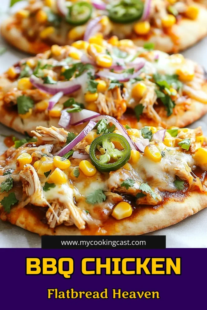 Looking for a quick dinner idea? Try this delicious BBQ chicken flatbread recipe! With easy flatbread pizza made from store-bought or homemade flatbreads, you'll have a meal ready in just 25 minutes. Topped with homemade BBQ chicken, gooey mozzarella cheese, and fresh veggies, it's a family favorite. Perfect for weeknight dinners and sure to impress. Save this recipe for your next meal! #BBQChicken #FlatbreadPizza #QuickDinnerRecipes #MozzarellaCheeseFlatbread