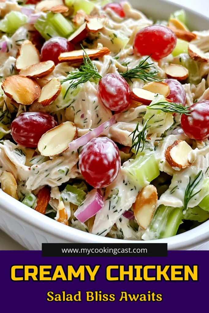 Discover the delicious Creamy Greek Yogurt Chicken Salad that’s perfect for any meal! This easy recipe combines shredded chicken with vibrant veggies and a creamy dressing made from Greek yogurt, Dijon mustard, and a splash of lemon juice. It's healthy, satisfying, and ready in just 15 minutes! Click through for the full recipe and elevate your lunch game today. #GreekYogurtChickenSalad #HealthyRecipes #QuickMeals #FoodieFavorites