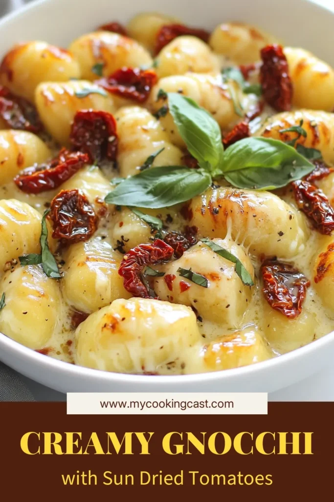 Discover the ultimate comfort food with this creamy sun-dried tomato gnocchi recipe. Perfect for busy weeknights, this easy gnocchi recipe combines tender gnocchi, rich sun-dried tomatoes, and a decadent creamy sauce. In just 20 minutes, you can whip up a delicious Italian comfort food that will impress everyone at the table. Save this quick dinner recipe for an unforgettable meal tonight! #CreamyGnocchi #SunDriedTomatoPasta #ItalianRecipes #QuickDinnerIdeas