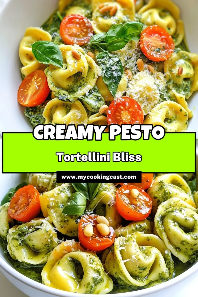 Indulge in this creamy pesto tortellini recipe that takes just 25 minutes to prepare! Perfect for a quick dinner night, this easy tortellini dish combines basil pesto pasta with fresh spinach and cherry tomatoes for a delightful meal. With rich flavors and simple ingredients, it's your new go-to for quick pasta recipes. Ready to impress? Try it today and save for later! #PastaLover #TortelliniRecipe #EasyDinner #FoodieFavorites