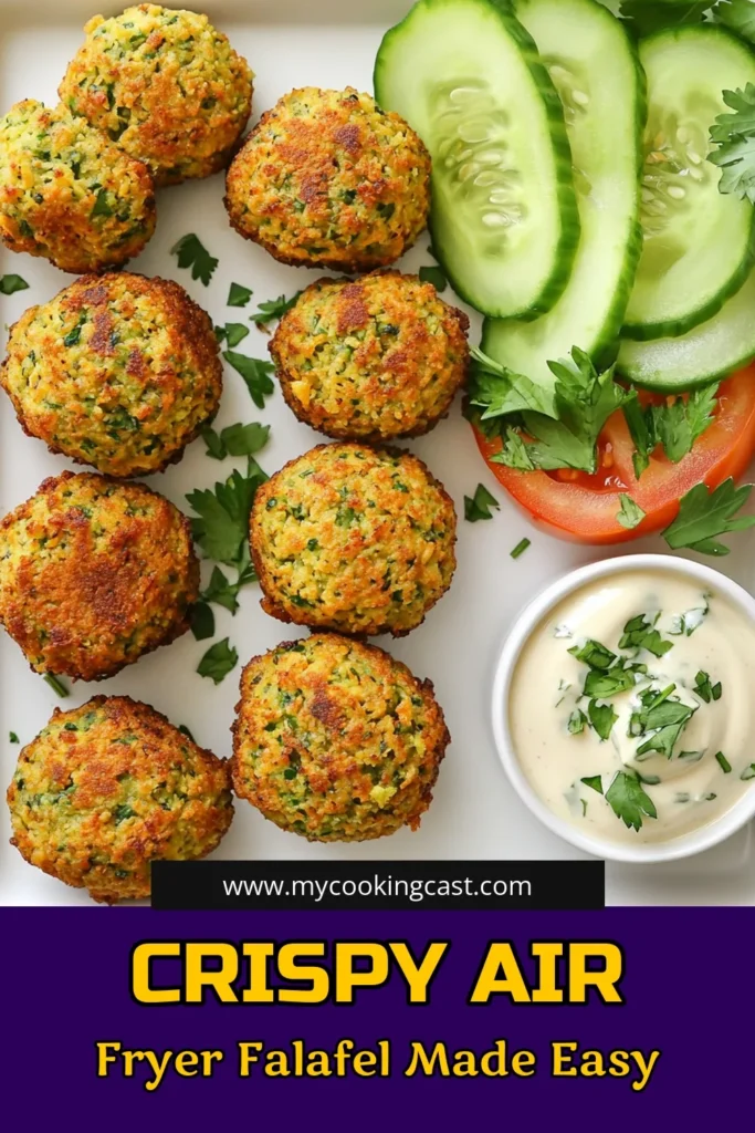 Enjoy delicious and healthy crispy air fryer falafel with this easy recipe! Packed with chickpeas, fresh herbs, and spices, these golden bites are perfect for any meal. Learn how to make them in your air fryer for a quick and satisfying dish that's sure to impress. Click through to explore the full recipe and enjoy serving them with tahini and veggies. Your taste buds will thank you! #AirFryerRecipes #HealthyEating #Falafel #VeganDeliciousness
