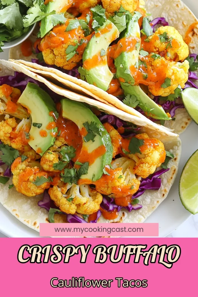 Discover the ultimate Buffalo cauliflower tacos that are both delicious and healthy! This vegan taco recipe features a spicy cauliflower filling baked to perfection, making it a fantastic option for meal prep and gatherings. Enjoy these flavorful tacos topped with creamy avocado and crisp cabbage. Try this simple yet satisfying recipe to elevate your taco night. Save it for your healthy taco ideas today! #BuffaloCauliflowerTacos #VeganTacoRecipe #HealthyTacoIdeas #SpicyCauliflowerRecipe
