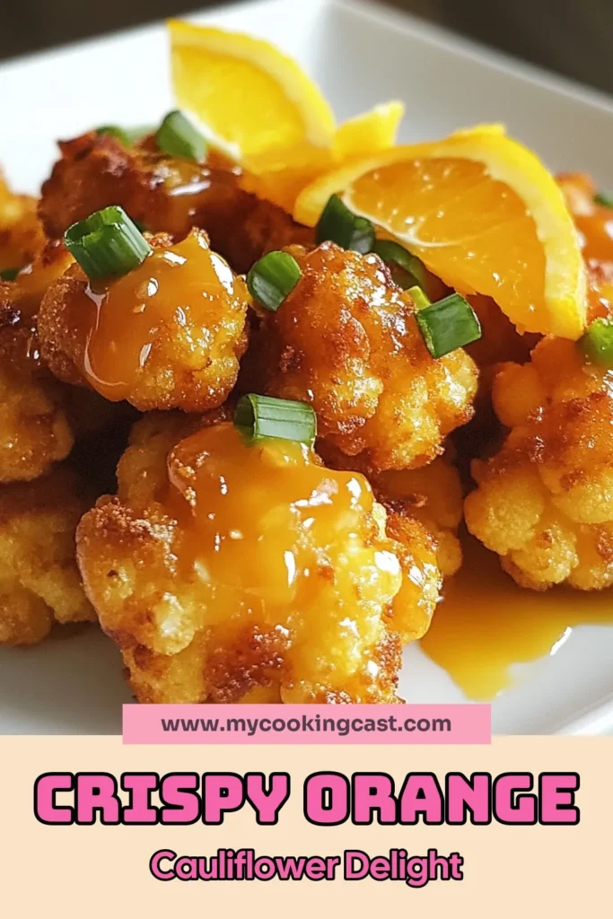 Discover the deliciousness of crispy orange cauliflower, a standout in vegan cauliflower recipes and an irresistible cauliflower appetizer idea! This fried cauliflower with orange sauce is golden, crispy, and bursting with flavor. Perfect for a healthy cauliflower dish that satisfies cravings. Try this easy recipe today and impress your guests with a delightful vegan treat. Save this recipe for your next gathering! #CrispyOrangeCauliflower #VeganRecipes #CauliflowerAppetizers #HealthyEating