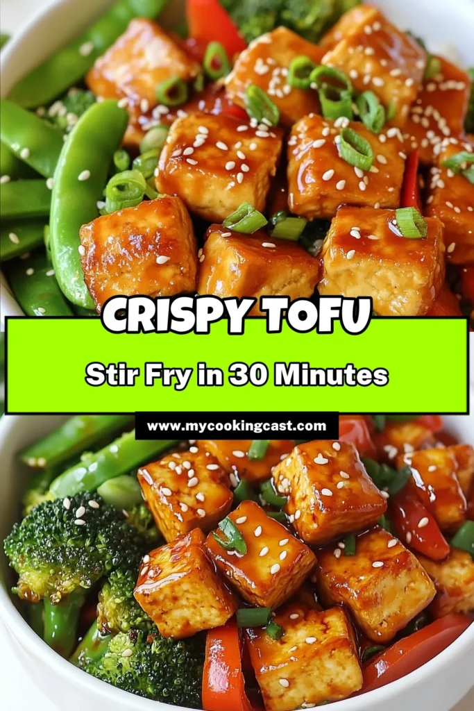Looking for a delicious and healthy meal? Try this Crispy Tofu Teriyaki Stir Fry! This easy tofu recipe features golden, crispy tofu tossed with fresh veggies for a wholesome vegan teriyaki dish. Perfect for a quick dinner, this teriyaki tofu recipe is sure to impress. Don’t miss out—save this healthy vegetable stir fry to your board for a satisfying meal! #CrispyTofuStirFry #TeriyakiTofuRecipe #VeganRecipes #HealthyEating