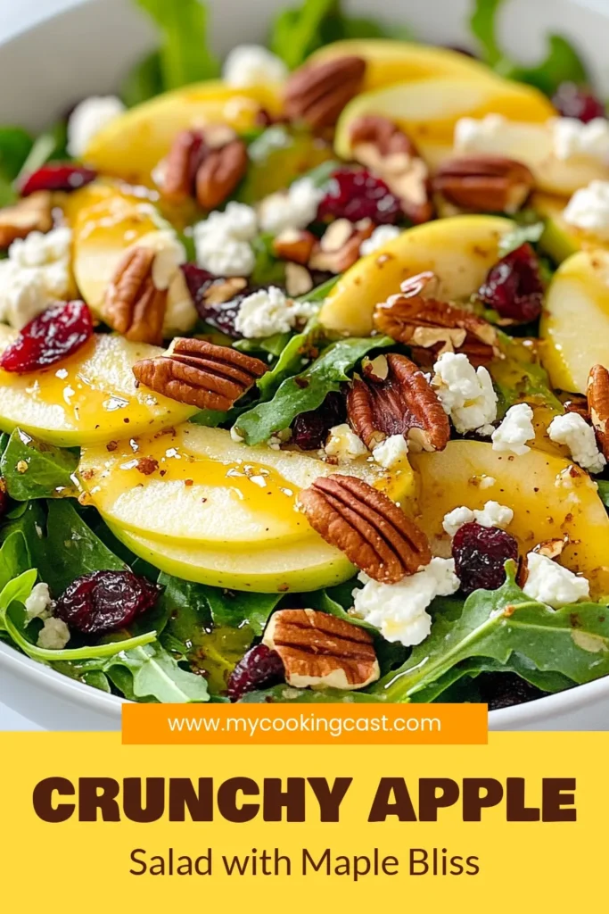 Discover the perfect Crunchy Apple Pecan Salad, featuring a delicious Maple Vinaigrette Salad that elevates any meal. This Healthy Apple Salad Recipe combines fresh greens, sweet apples, and toasted pecans, making it a star among Fall Salad Recipes. Add creamy goat cheese for a delightful Pecan Salad with Goat Cheese twist. Perfect for any occasion! Save this recipe for a refreshing side or main dish. #AppleSalad #FallRecipes #HealthyEating #SaladGoals