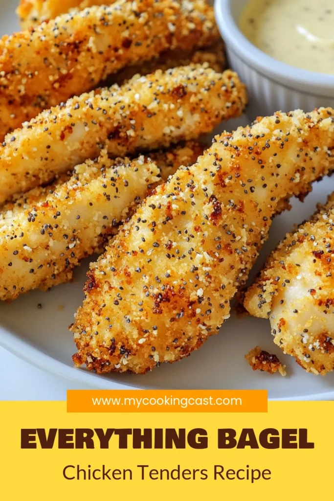 Looking for a delicious twist on dinner? Try these Everything Bagel Chicken Tenders! This easy baked chicken tenders recipe combines juicy chicken with crunchy panko breadcrumbs, making it a perfect healthy chicken tenders recipe for the whole family. Enjoy a quick and flavorful meal with these simple steps. Save this recipe for your next easy chicken dinner ideas. #ChickenTenders #HealthyEating #BakedChicken #DinnerIdeas