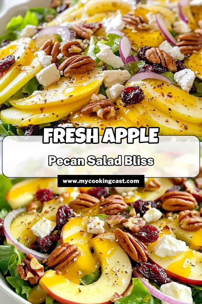 Discover the deliciousness of this Apple Pecan Salad with Maple Vinaigrette, a perfect addition to your fall table! This healthy salad recipe combines fresh apples, toasted pecans, and feta, drizzled with a homemade Maple Vinaigrette. It's quick to prepare, making it an ideal choice for busy weeknights or festive gatherings. Try this delightful salad today and elevate your fall salad ideas! Save it for later! #ApplePecanSalad #MapleVinaigretteRecipe #HealthySaladRecipe #QuickSaladRecipes