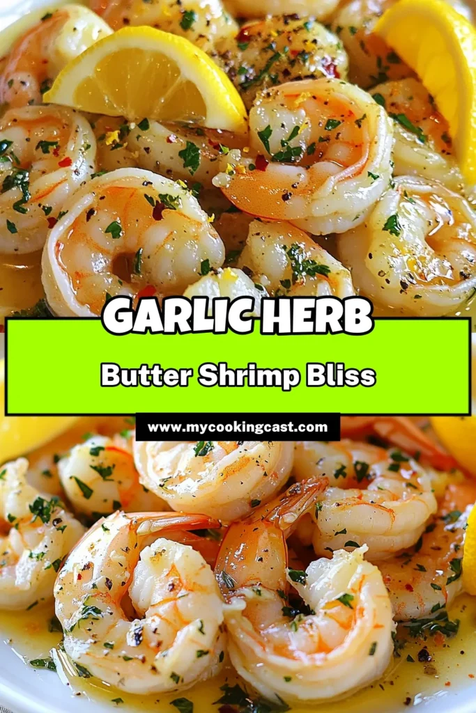 Indulge in this easy and flavorful Garlic Herb Butter Shrimp recipe! Perfect for busy evenings, this quick shrimp dinner is ready in just 20 minutes. With succulent shrimp cooked in rich garlic butter and zesty lemon, it’s one of the best shrimp recipes with garlic you'll find. Ideally paired with your favorite sides, this dish will become a staple in your home. Try it tonight! #ShrimpRecipes #SeafoodLovers #EasyDinner #GarlicShrimp